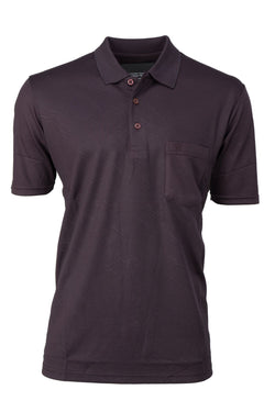 Erkek Pamuklu Merserize Kumaş T-Shirt Düğmeli Polo Yaka Cepli Kısa Kol Şık Desenli Tam Kalıp