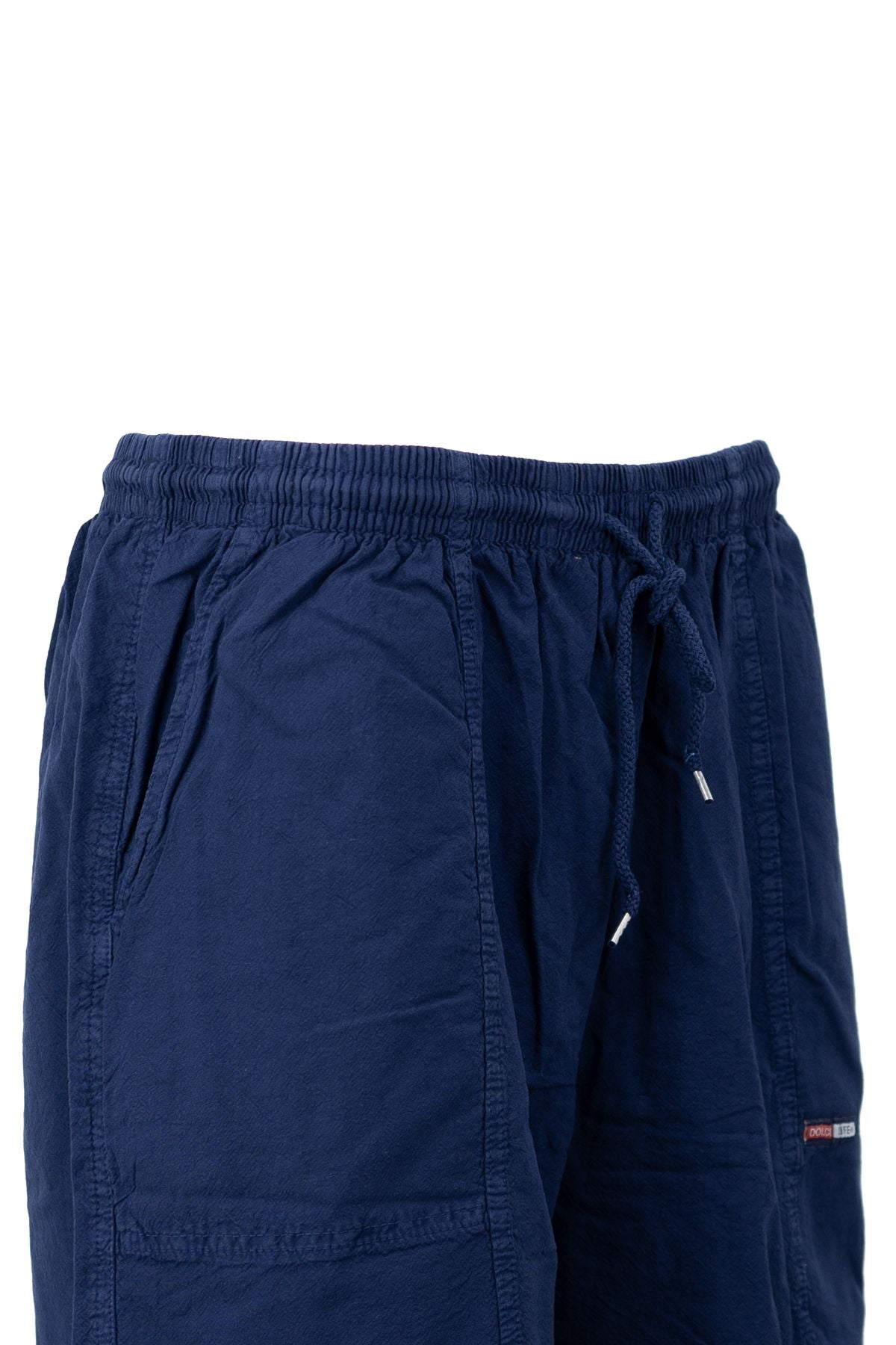 Erkek %100 Saf Pamuk Kumaş Bermuda Şort Düz Paça Cepli Beli Bağcıklı Rahat Tam Kalıp