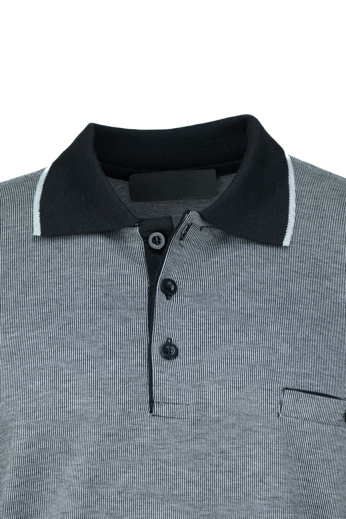 Erkek Kışlık Kazak Pamuklu Dokuma Düğmeli Polo Yaka Cepli Uzun Kollu Tarih Desenli Rahat