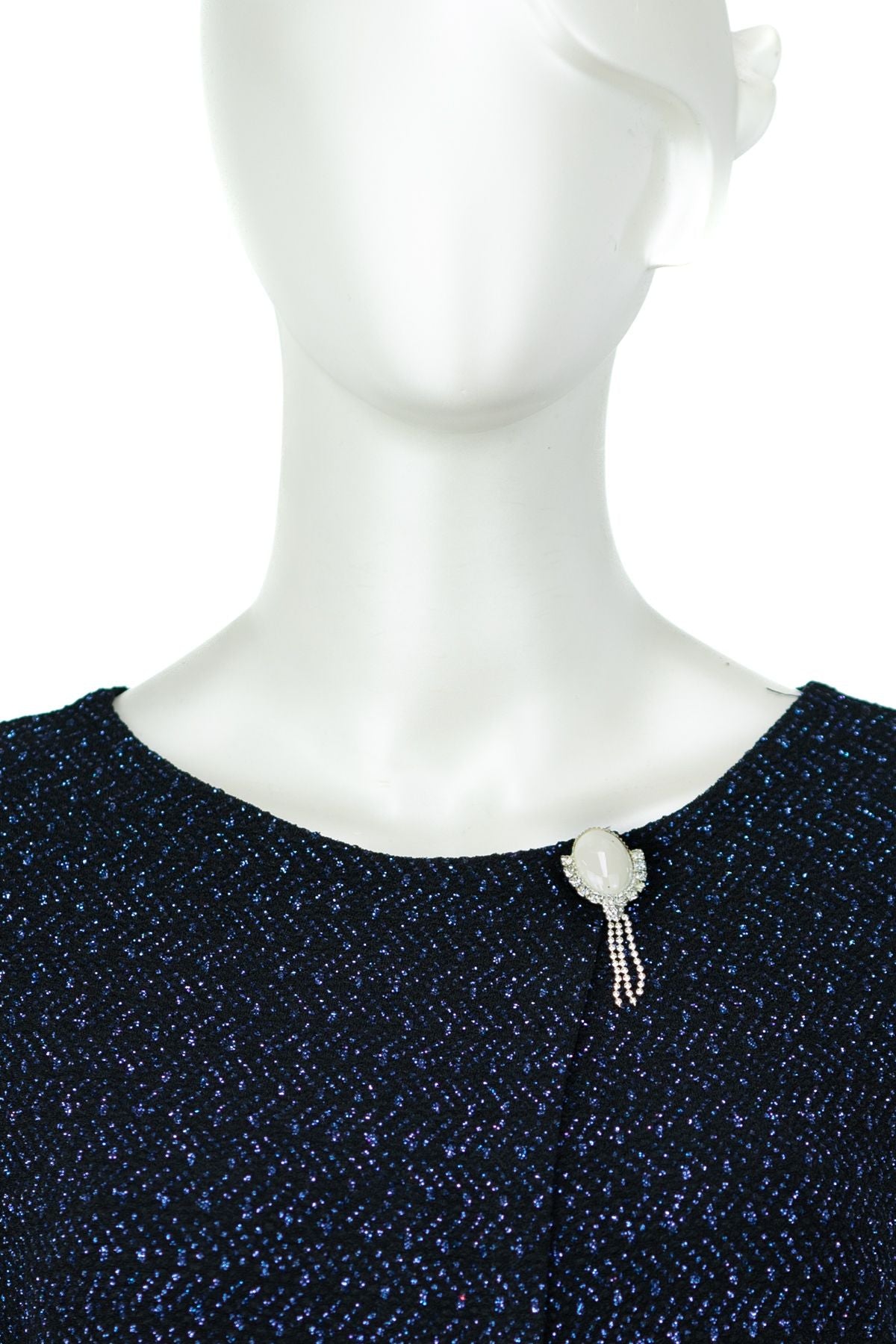 Kadın Takım Görünümlü Sandy Kumaş Anne Abiye Elbise Şık Pullu ve Broşlu Rahat Tam Kalıp