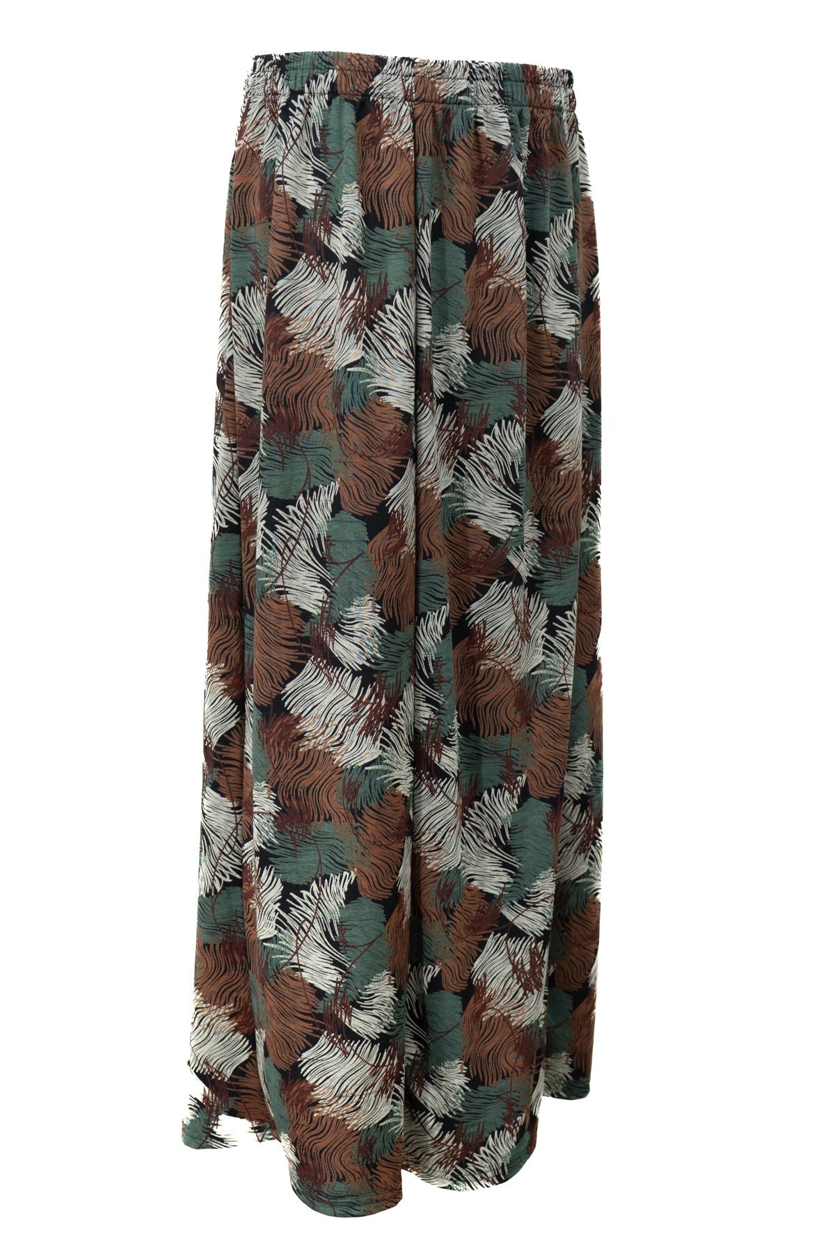 Kadın Anne Parçalı Etek Viskon Kumaş Elifim Desenli Beli Lastikli Düz Renk Rahat Kesim