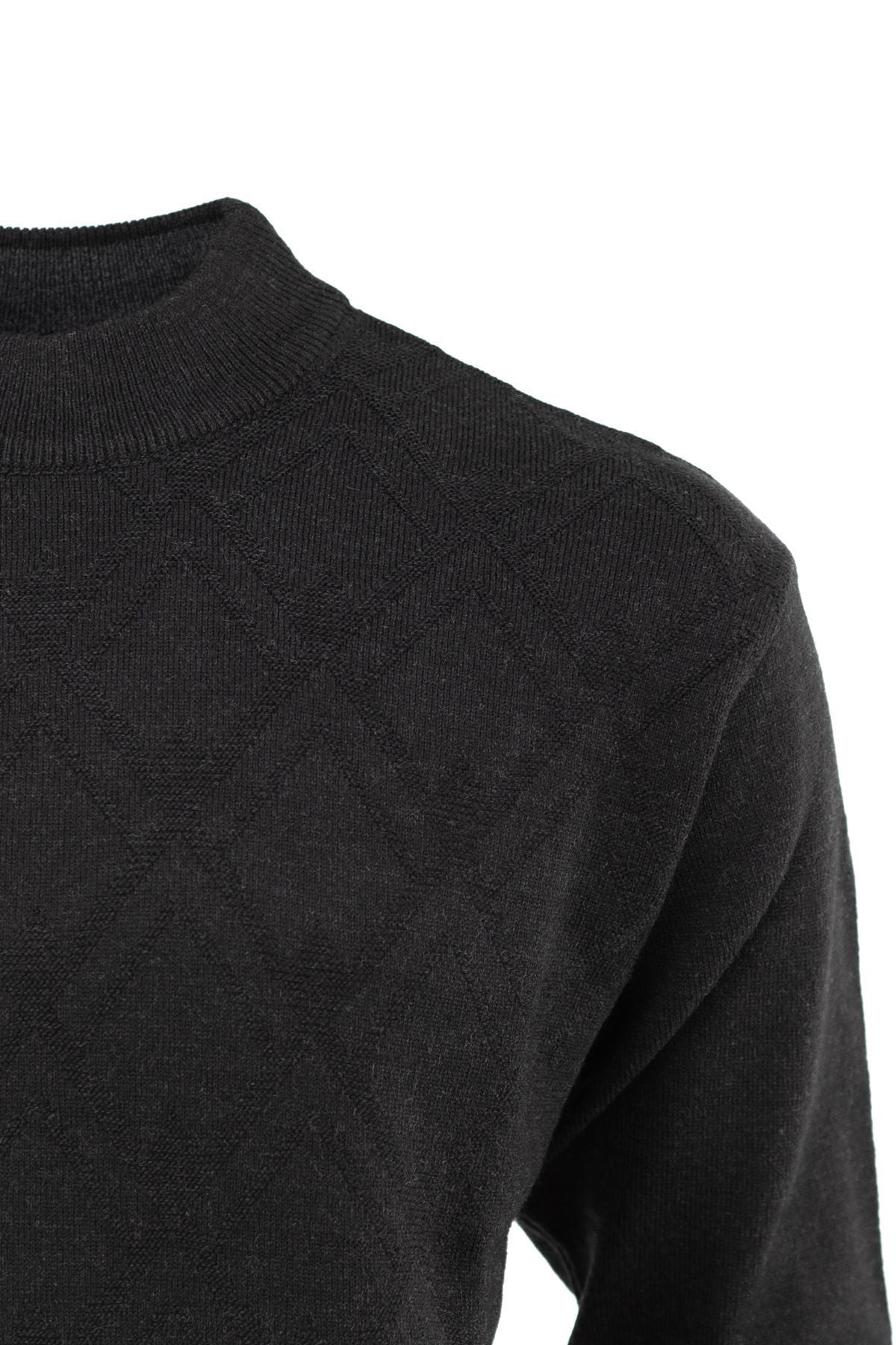 Erkek Kışlık Baklava Desenli Yarım Balıkçı Yaka Tam Kalıp Kalın Premium Yünlü Dokuma Kazak