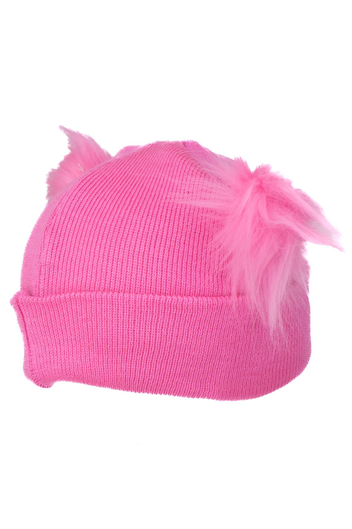 Kız Çocuk Kışlık Kalın Bere Çift Ponpon Model Pamuklu Katlamalı Sıcak Tutar Esnek Rahat