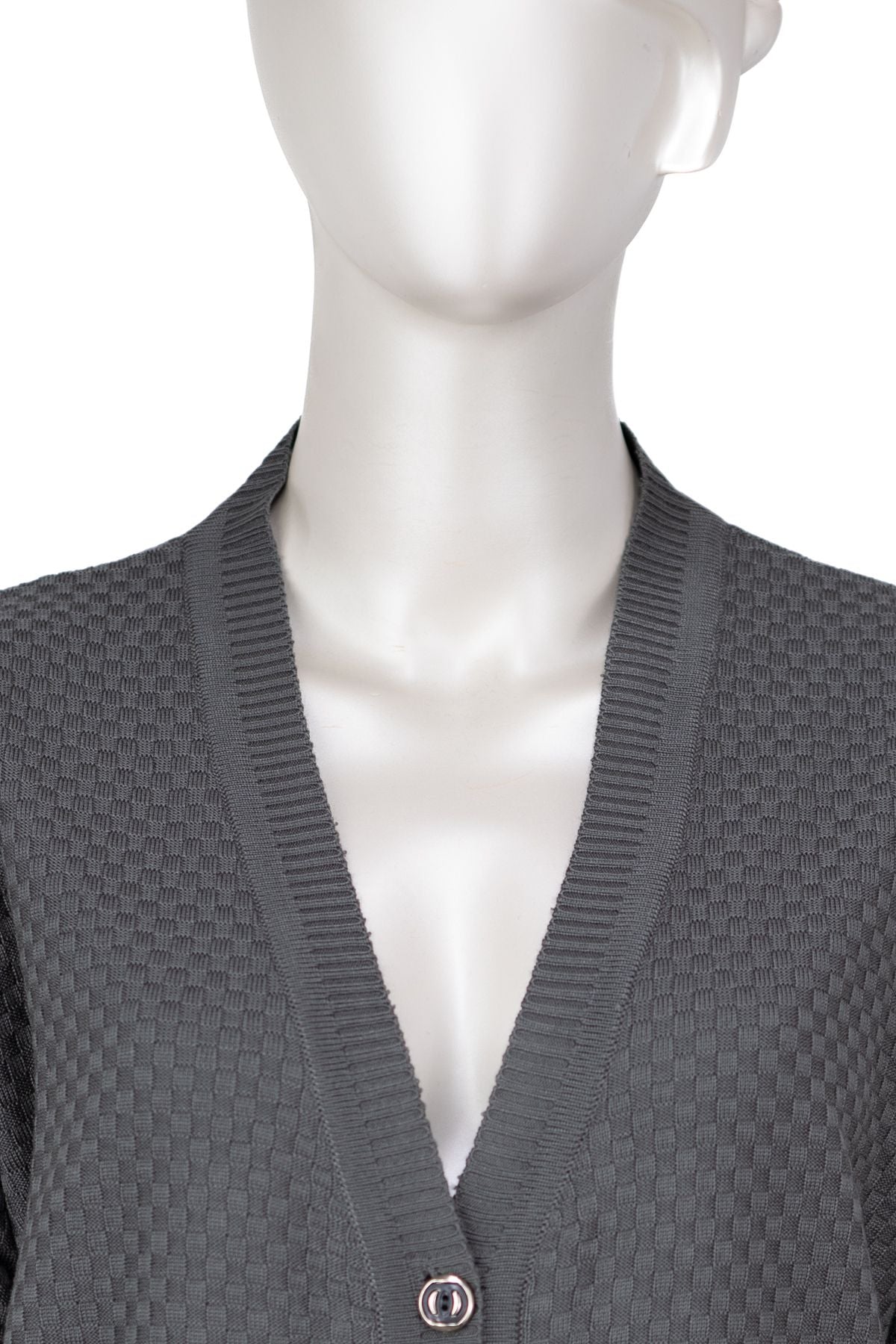 Kadın Mevsimlik Çelik Örme Anne Hırka Çift Cepli Düğmeli Klasik Rahat Kesim Tam Kalıp