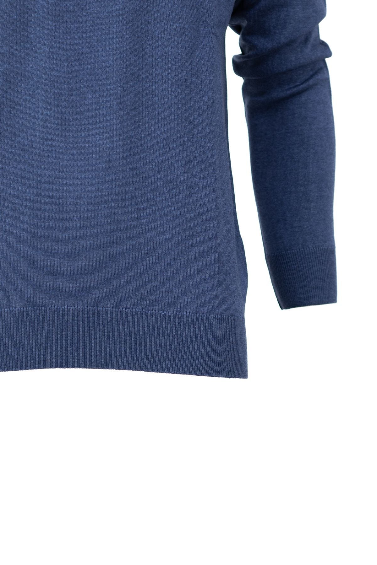 Erkek Kışlık Doğal Pamuklu Triko ince Örme V Yaka Şık Kazak Rahat Tam Kalıp Klasik Model