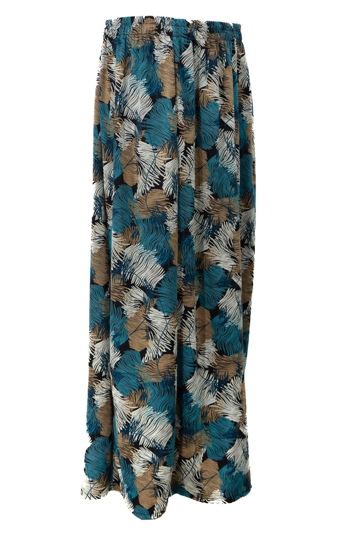 Kadın Anne Parçalı Etek Viskon Kumaş Elifim Desenli Beli Lastikli Düz Renk Rahat Kesim