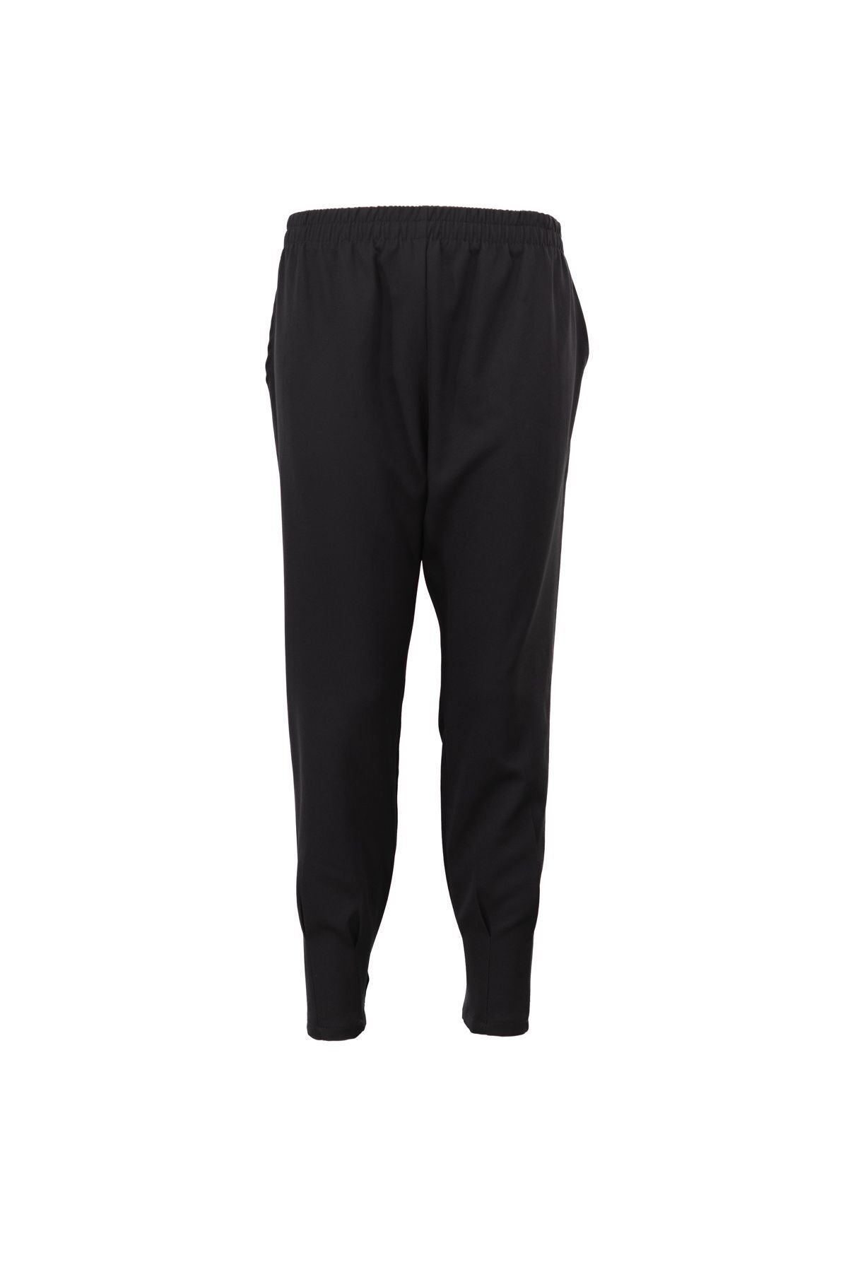 Kadın Beli Lastikli Pantolon Cepli Havuç Paça Krep Hürrem Kumaş Rahat Kesim Tam Kalıp