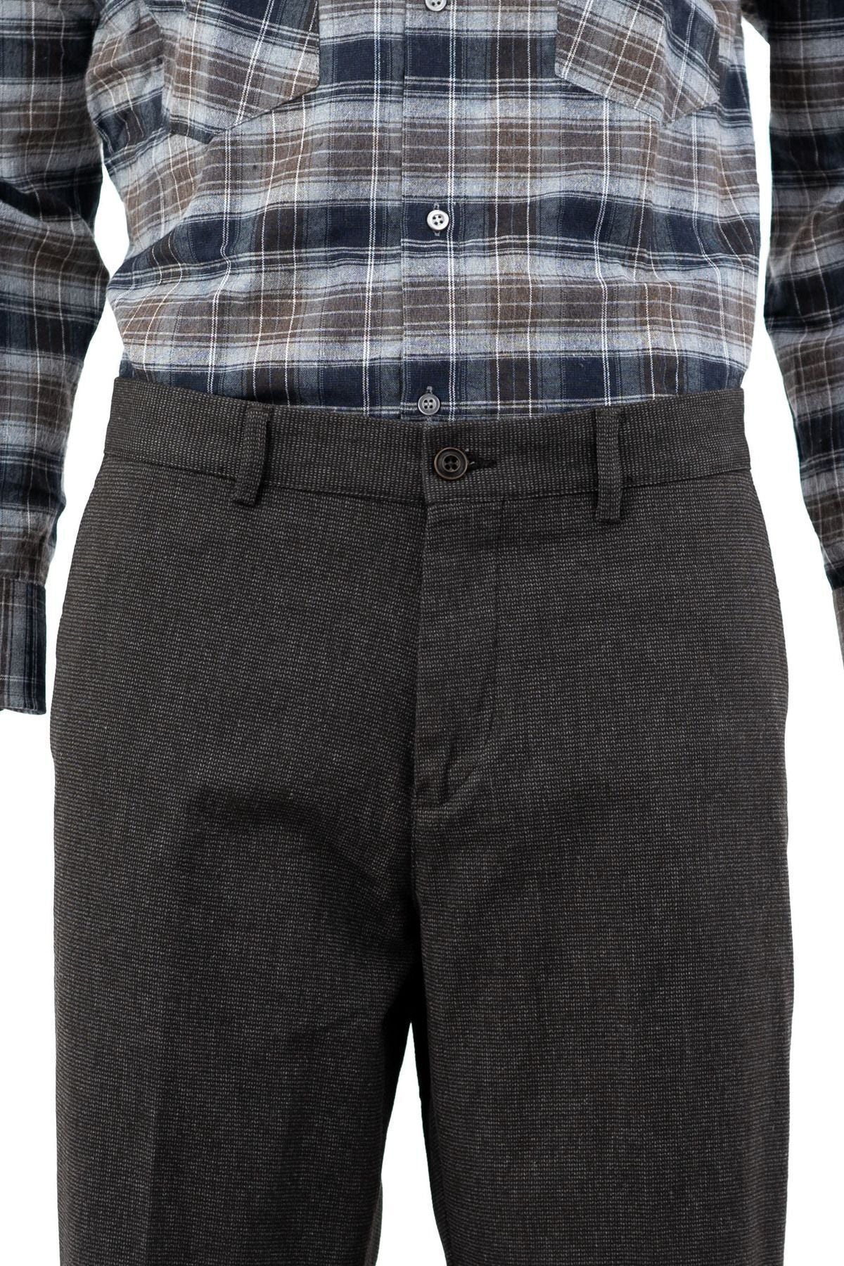 Erkek Mevsimlik Düz Paça Yandan Cepli Rahat Tam Kalıp Klasik Pamuklu Kanva Kumaş Pantolon