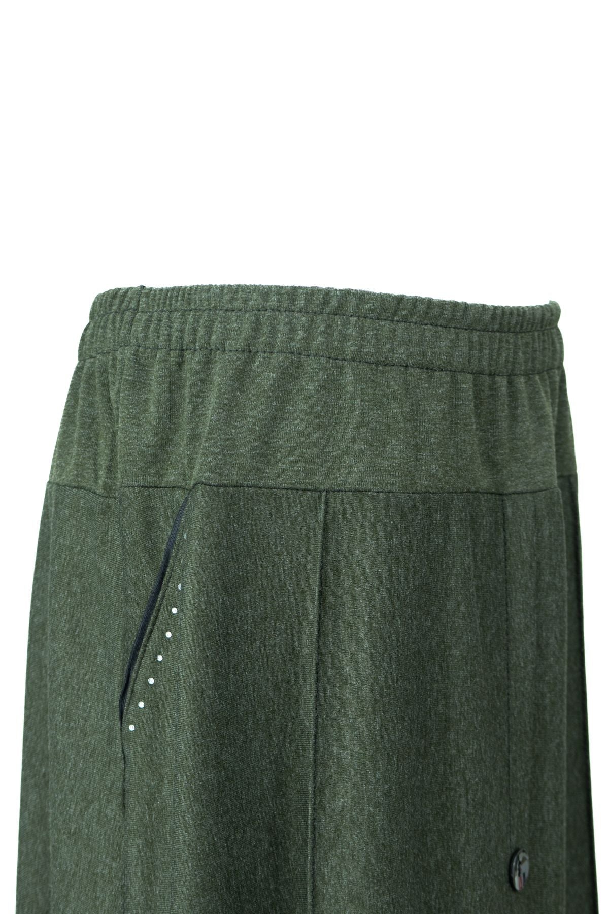 Kadın Kışlık Anne Etek Ecrin Kumaş Doğal Taşlı Düğme Modelli Beli Lastikli Rahat Kesim