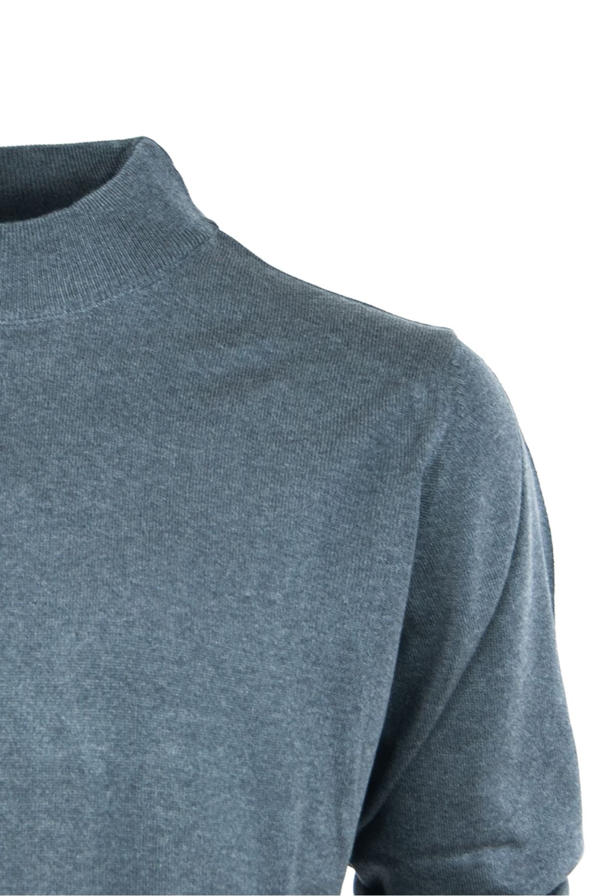 Erkek Mevsimlik Yünlü Örme Klasik Yarım Balıkçı Yaka Kazak Sık Örme Rahat Kesim Tam Kalıp