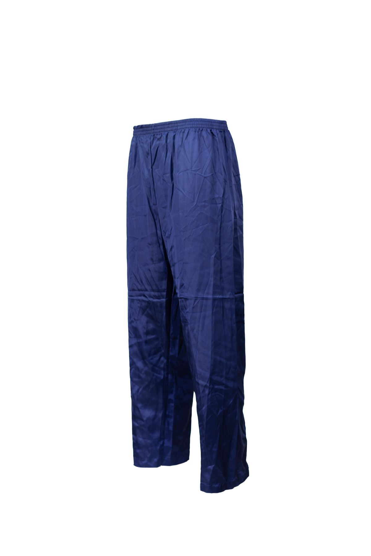 Erkek Saten Kumaş Pijama Pantolon Düz Renk Beli Lastikli Cepsiz Geniş Paça Rahat Kesim