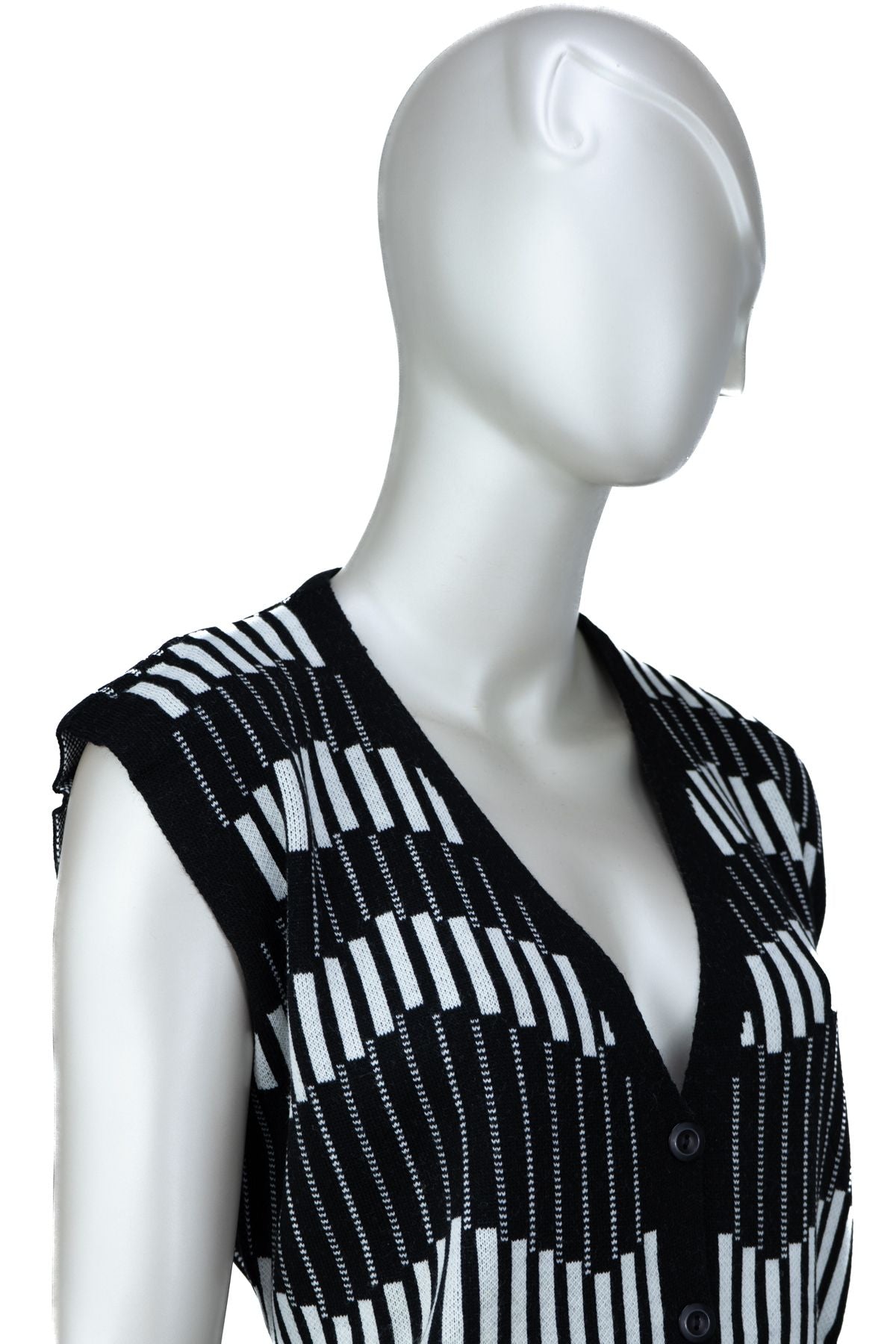 Kadın Kışlık Anne Yelek Pamuklu Triko Örme Klasik Açelya Motifli Önden Düğmeli Çift Cepli