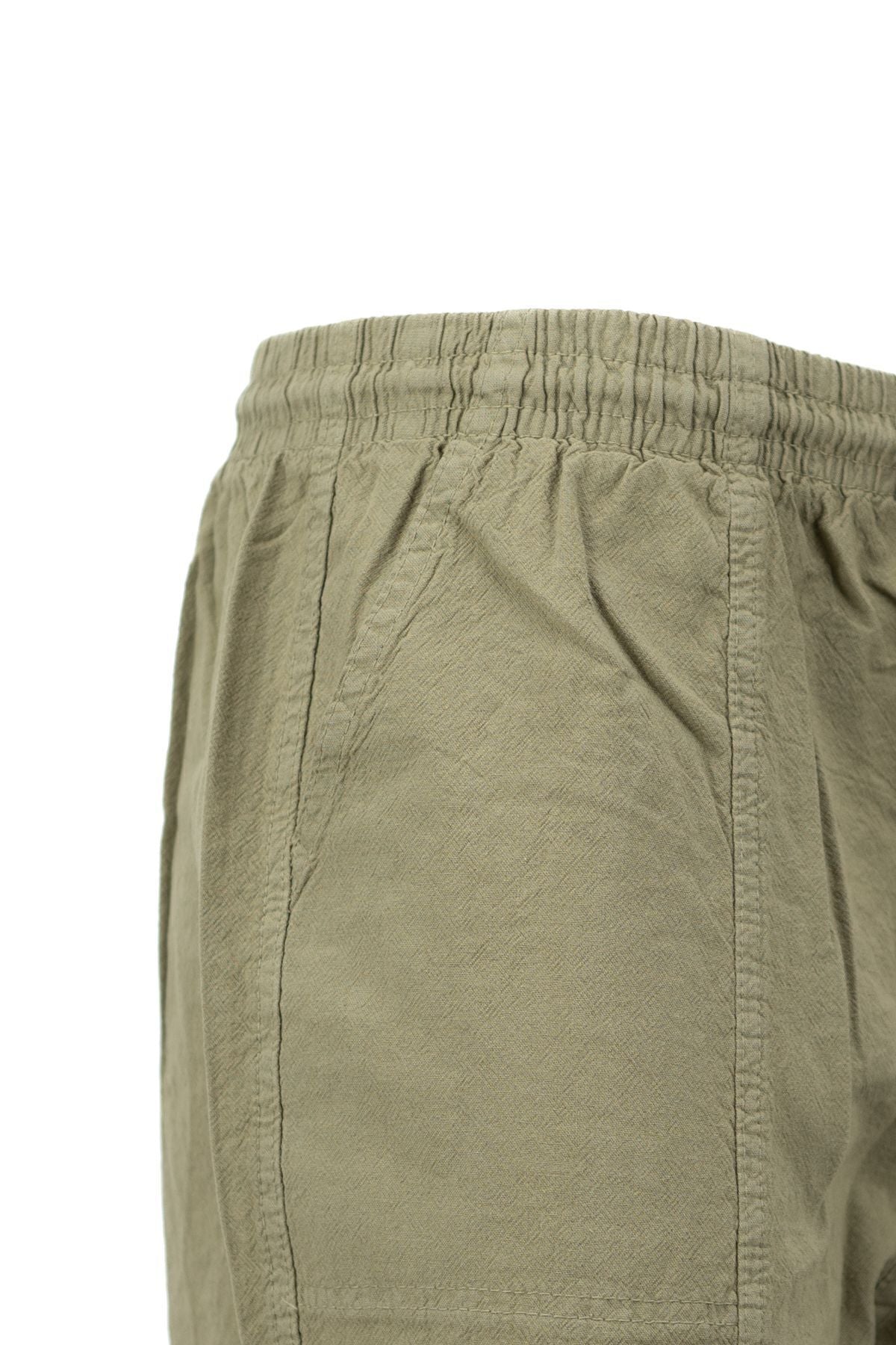 Erkek %100 Saf Pamuk Kumaş Kapri Düz Paça Yanlardan Cepli Beli Bağcıklı Rahat Tam Kalıp