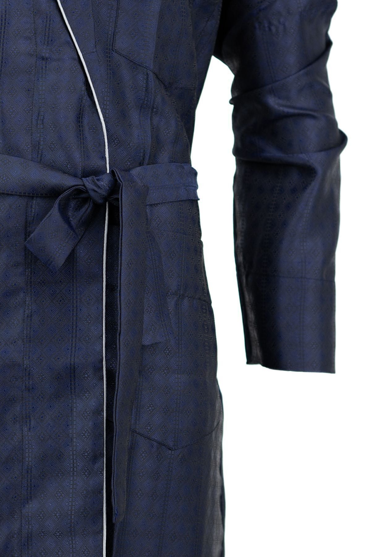 Erkek Klasik Model Röpteşambır Premium ipeksi Saten Dokuma Cepli Comfort Fit Tam Kalıp