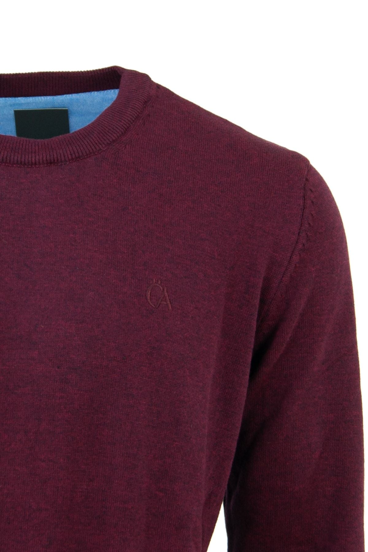 Erkek Kışlık Bisiklet Yaka Uzun Kollu Düz Renk Rahat Kesim Pamuklu Dokuma Triko Kazak