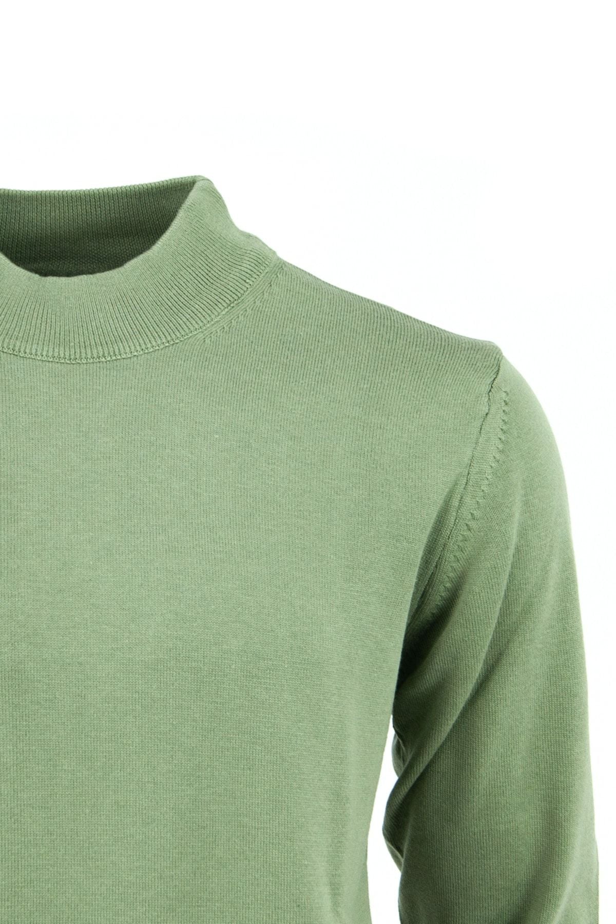 Erkek Kışlık Doğal Pamuklu Triko Ince Örme Yarım Balıkçı Yaka Kazak Klasik Model