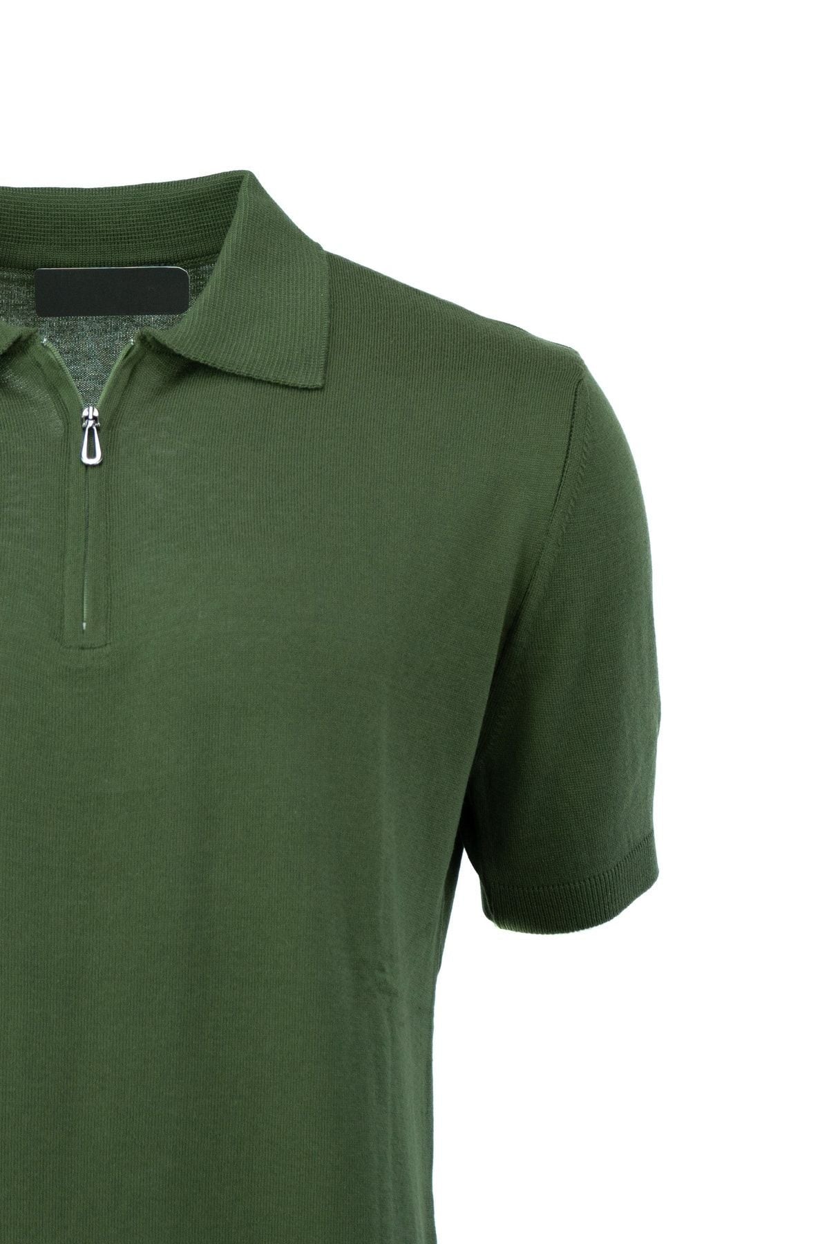 Erkek Polo Yaka Düz Renk Cepsiz Kısa Kol Tam Kalıp Premium Pamuklu Dokuma ince Triko T-Shirt