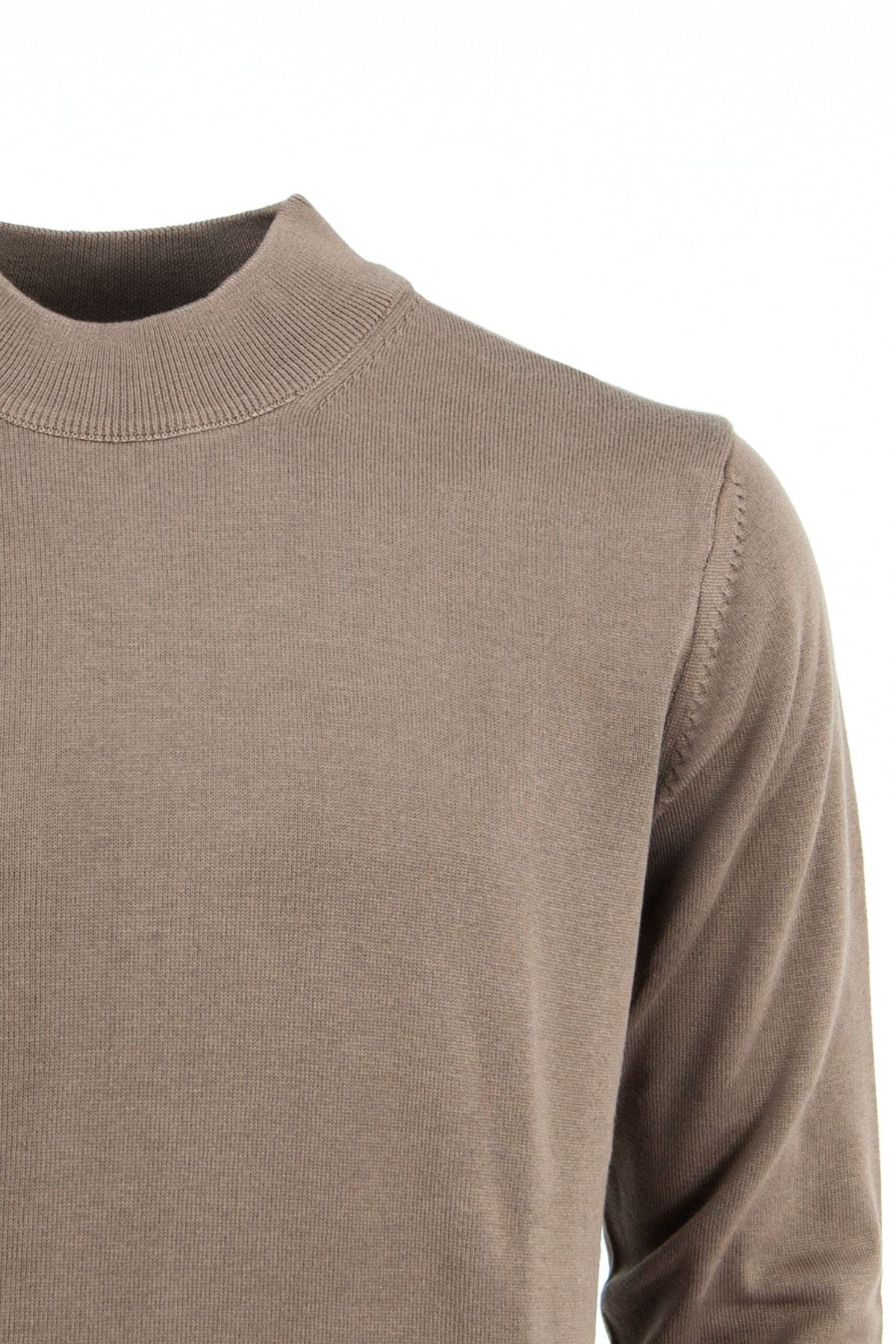 Erkek Kışlık Doğal Pamuklu Triko Ince Örme Yarım Balıkçı Yaka Kazak Klasik Model