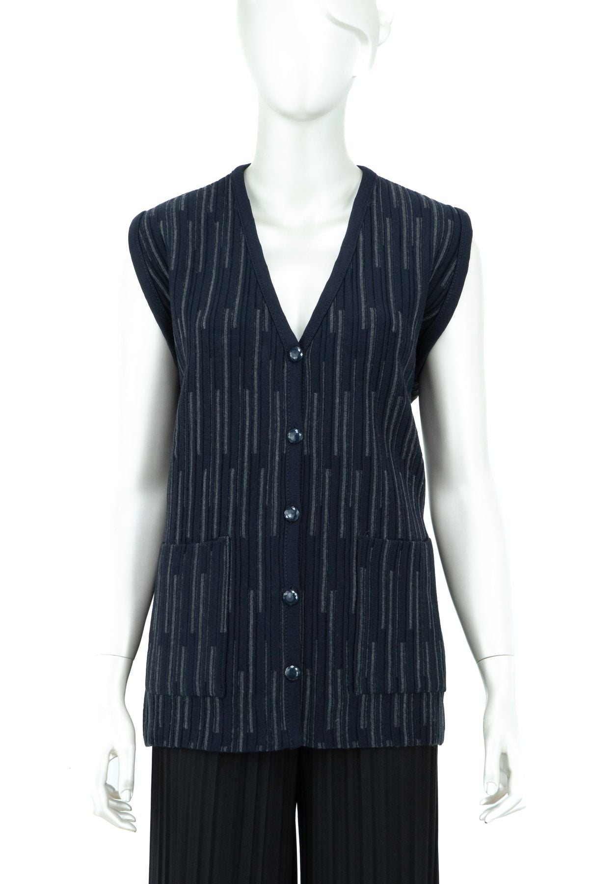 Kadın Kışlık Şık Elmas Modelli Önü Düğmeli Çift Cepli Tam Kalıp Likralı Dokuma Anne Yelek