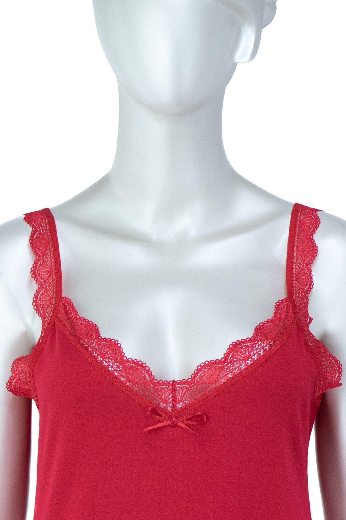 Kadın Askılı Likralı Premium Pamuk Kumaş Dantelli Örme Atlet-Külot İç Çamaşırı Takımı