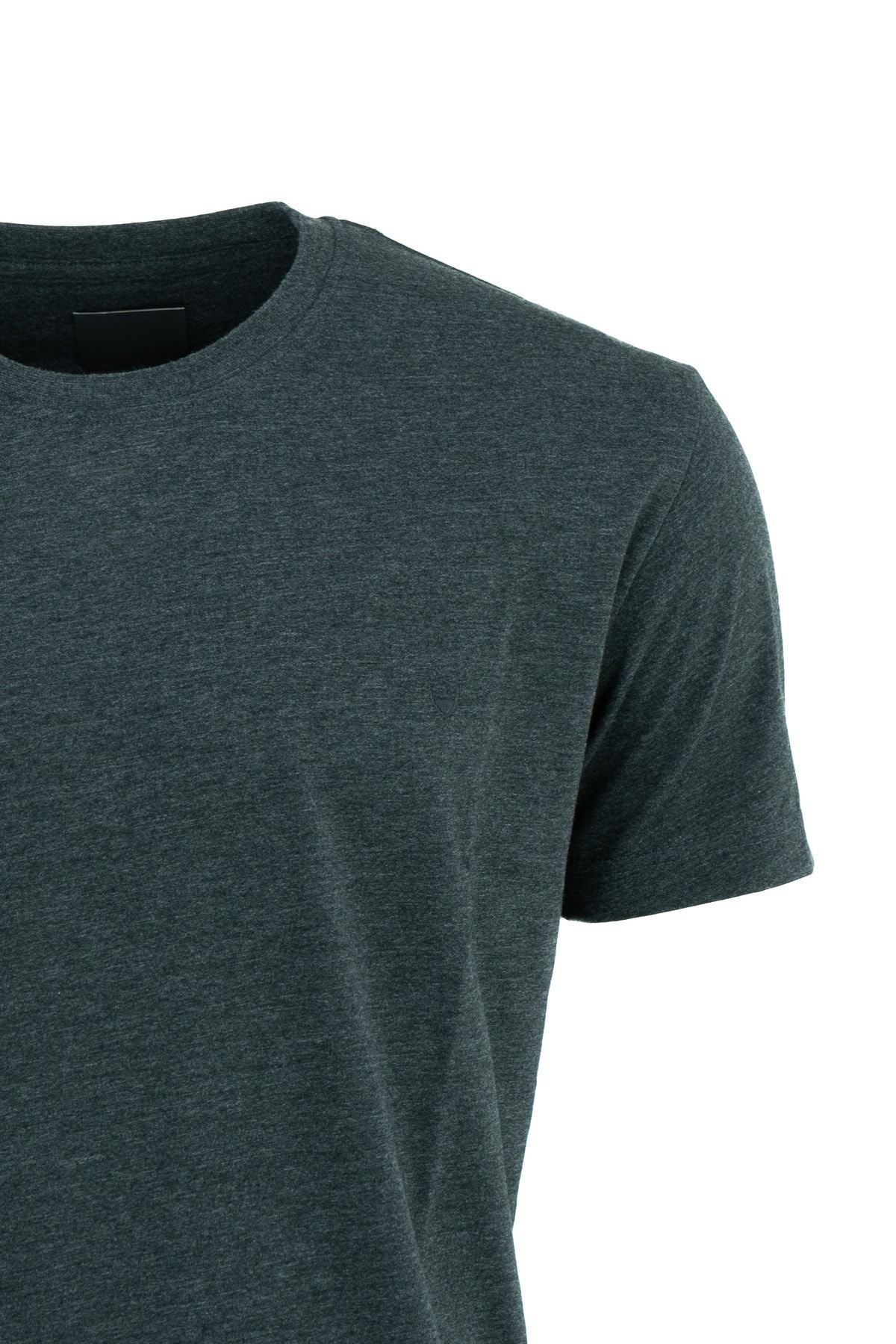 Erkek Sıfır Yaka Armalı Kısa Kollu Düz Renk Normal Kesim Premium %100 Pamuk Kumaş Tişört