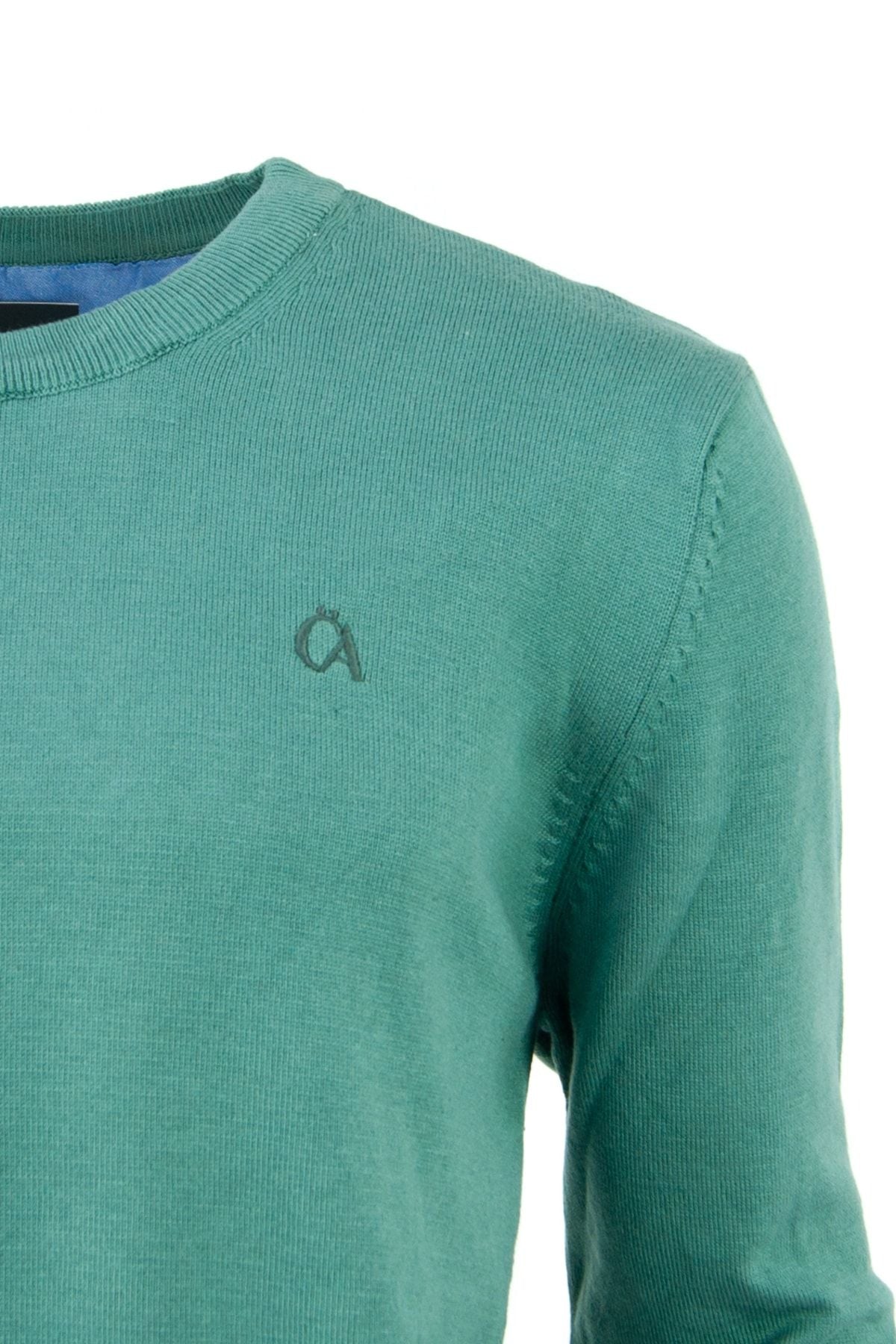 Erkek Kışlık Bisiklet Yaka Uzun Kollu Düz Renk Rahat Kesim Pamuklu Dokuma Triko Kazak