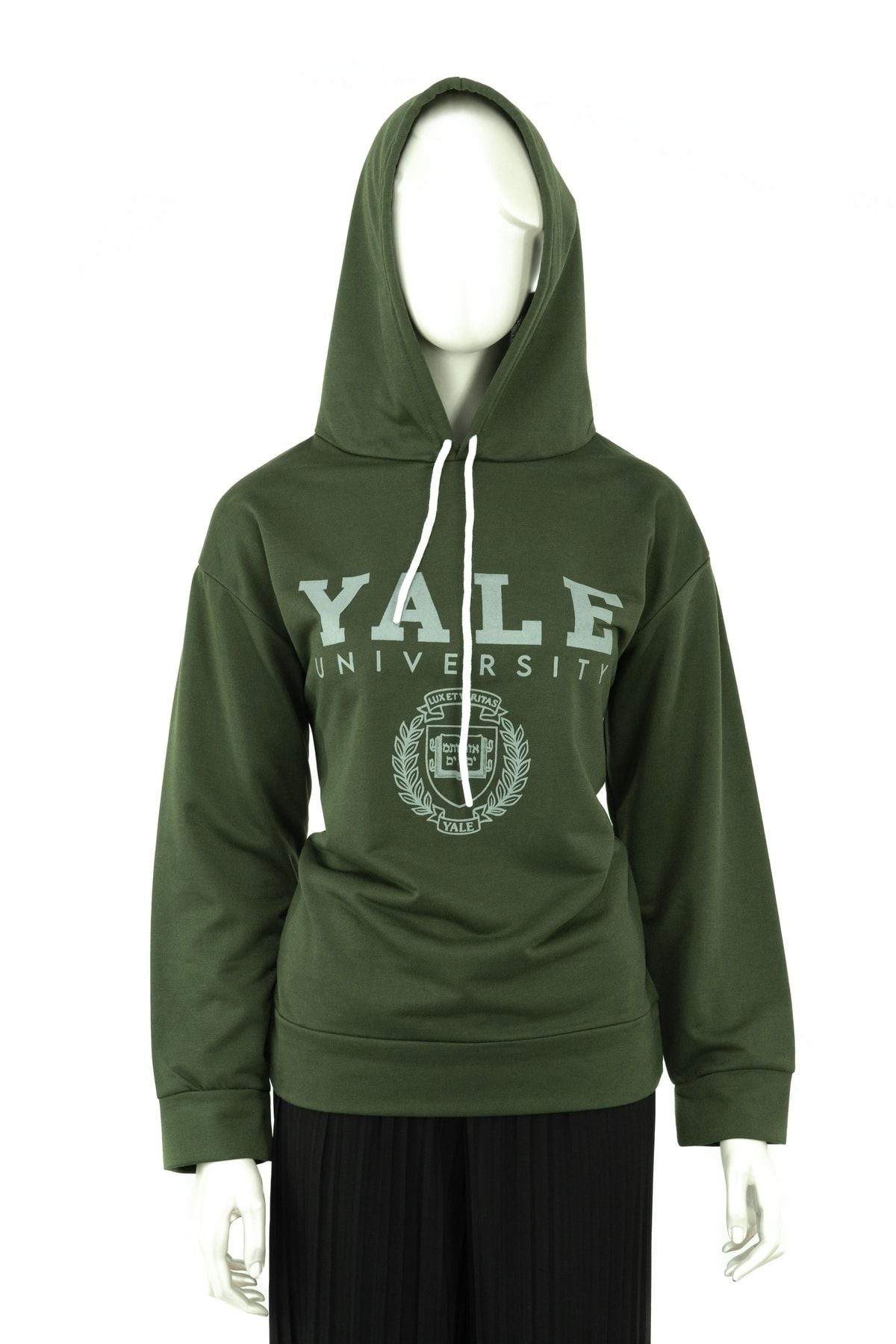 Kadın Moda Desenli Sportif Rahat Kesim Uzun Kollu Kapüşonlu Sweatshirt