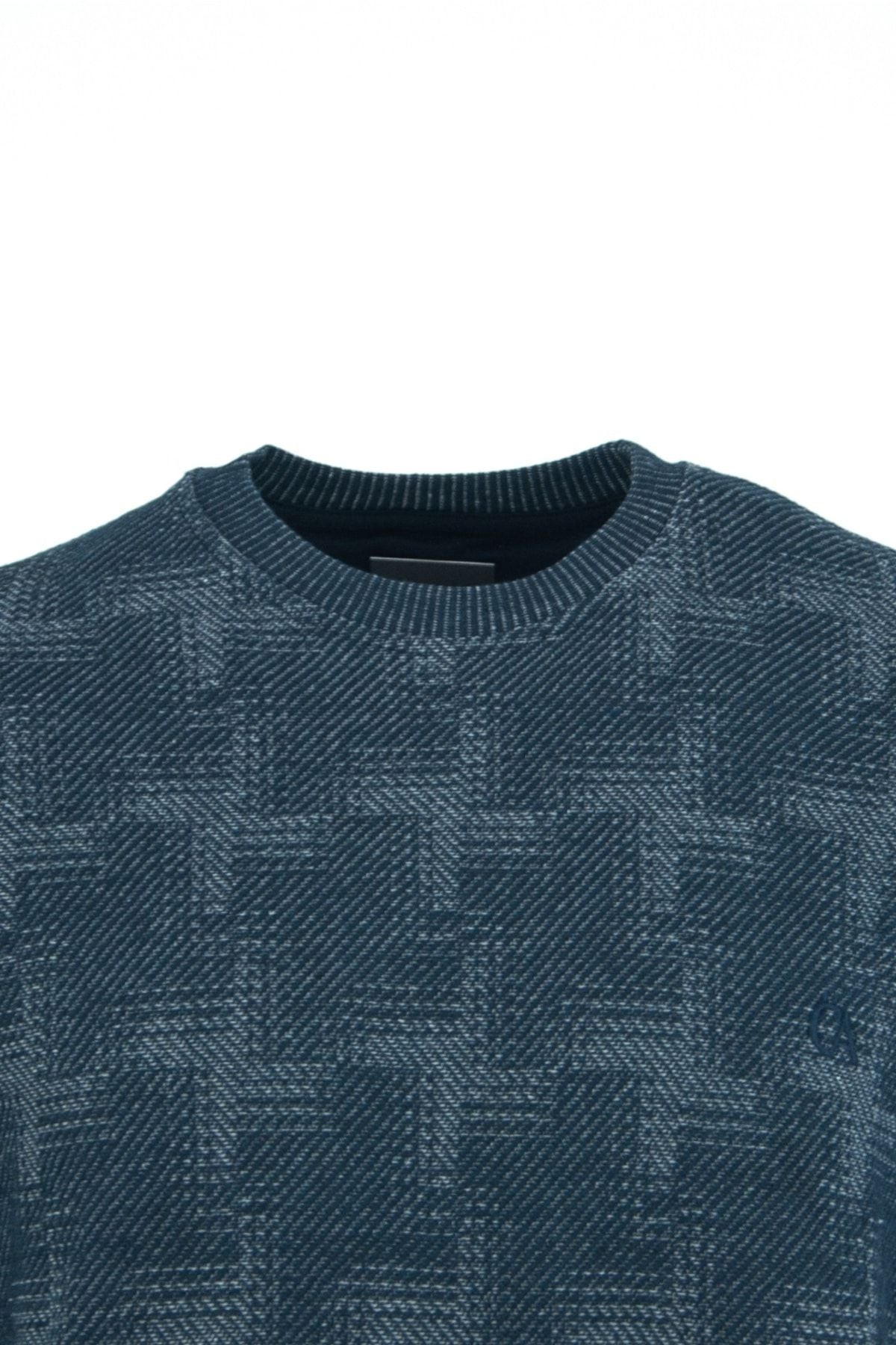 Erkek Mevsimlik Yuvarlak Yaka Uzun Kollu Rahat Kesim Jakarlı Pamuklu Dokuma Ince Kazak