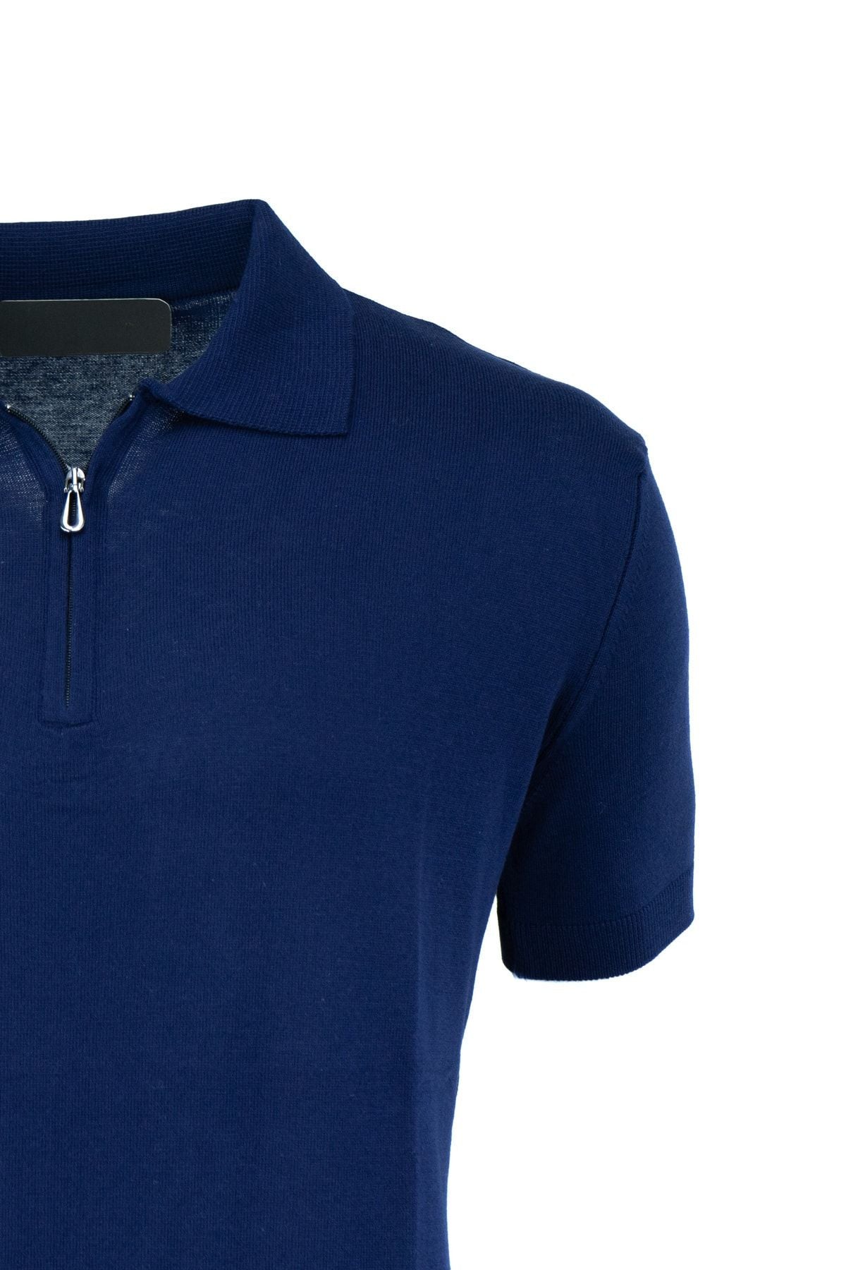 Erkek Polo Yaka Düz Renk Cepsiz Kısa Kol Tam Kalıp Premium Pamuklu Dokuma ince Triko T-Shirt