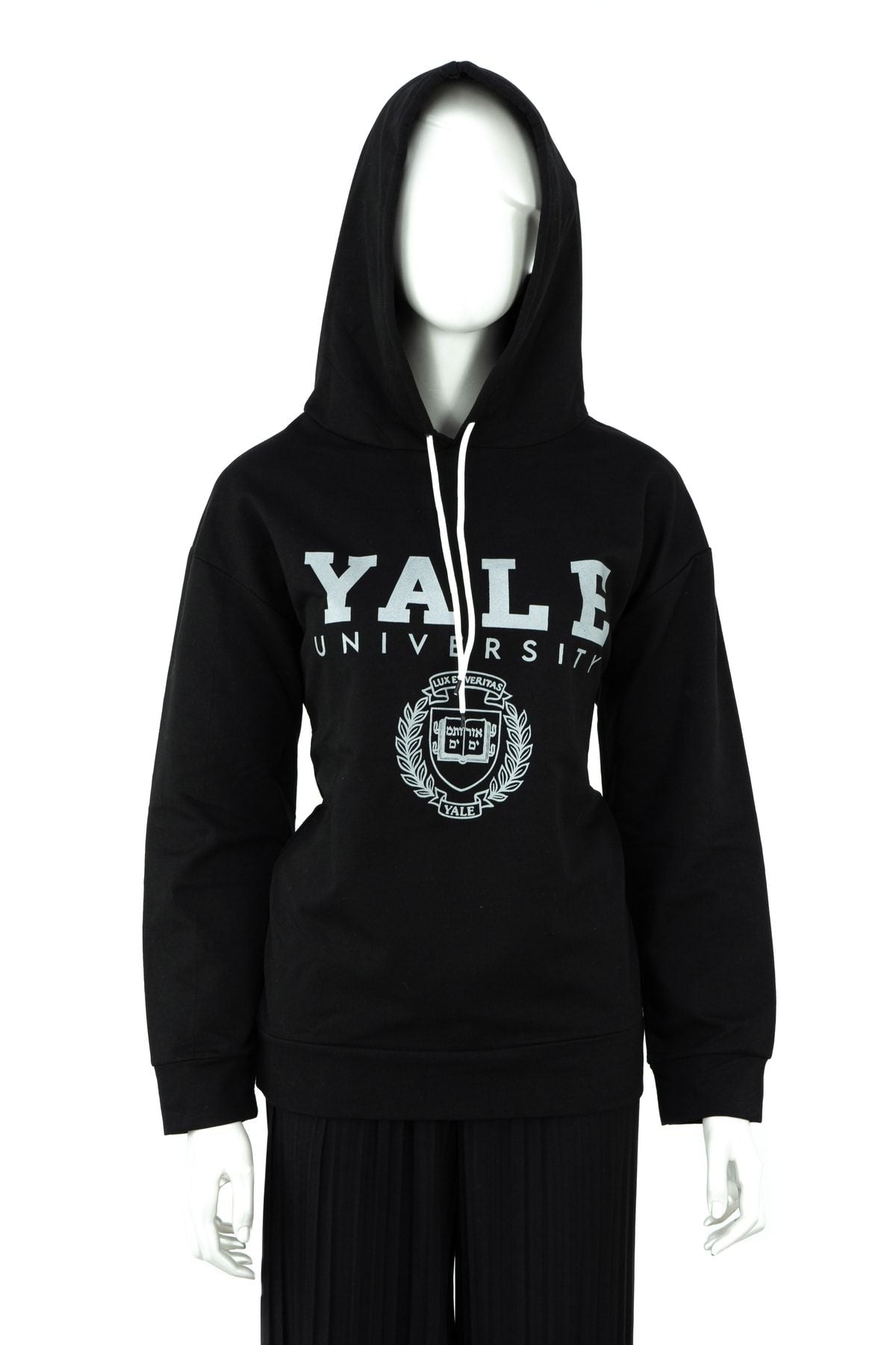 Kadın Moda Desenli Sportif Rahat Kesim Uzun Kollu Kapüşonlu Sweatshirt