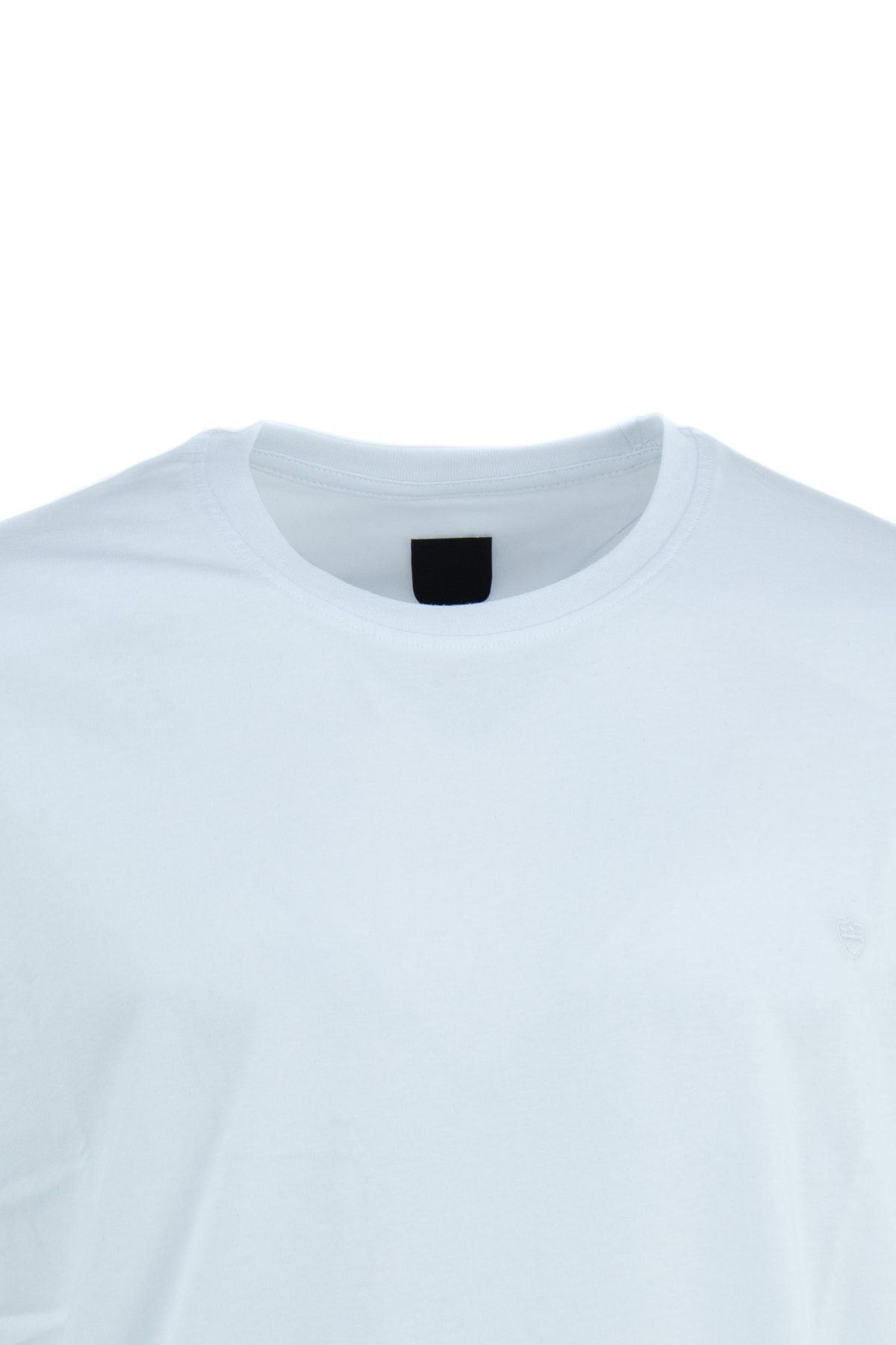 Erkek Sıfır Yaka Armalı Kısa Kollu Düz Renk Normal Kesim Premium %100 Pamuk Kumaş Tişört