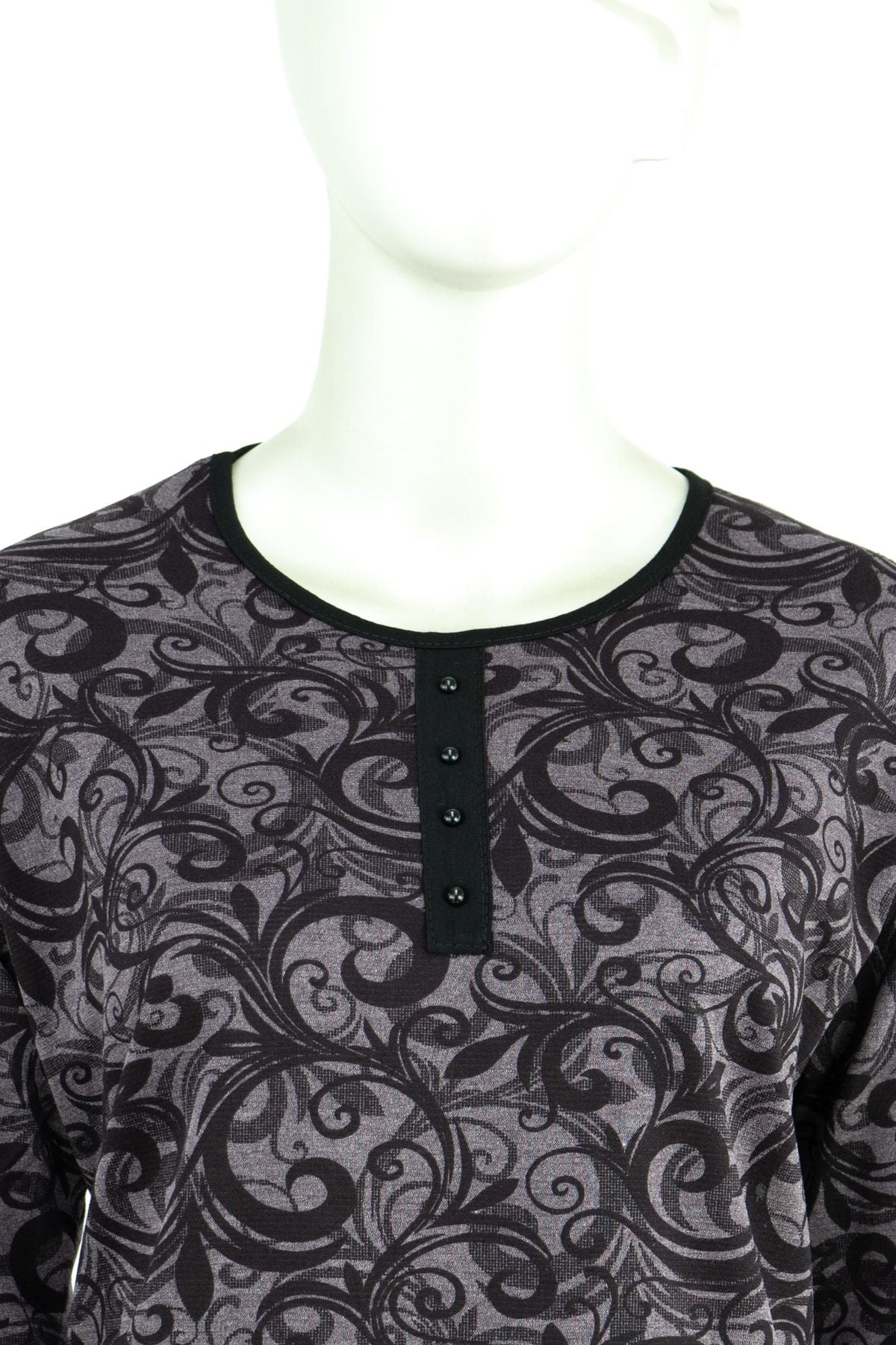 Kadın Kışlık Gül Sarmalı Desenli Uzun Kollu Likralı Viskon Elize Kumaş Anne Bluz