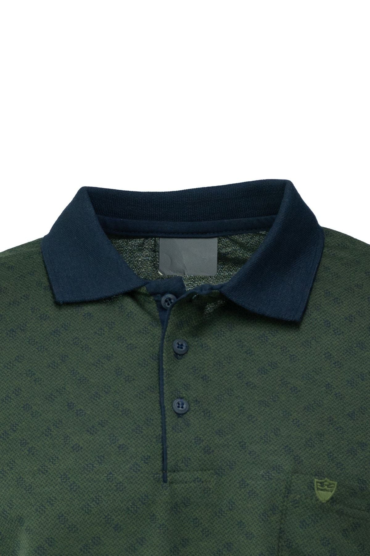 Erkek Polo Yaka Şık Desenli Cepli Kısa Kol Tam Kalıp Premium Pamuklu Jakarlı Kumaş T-Shirt