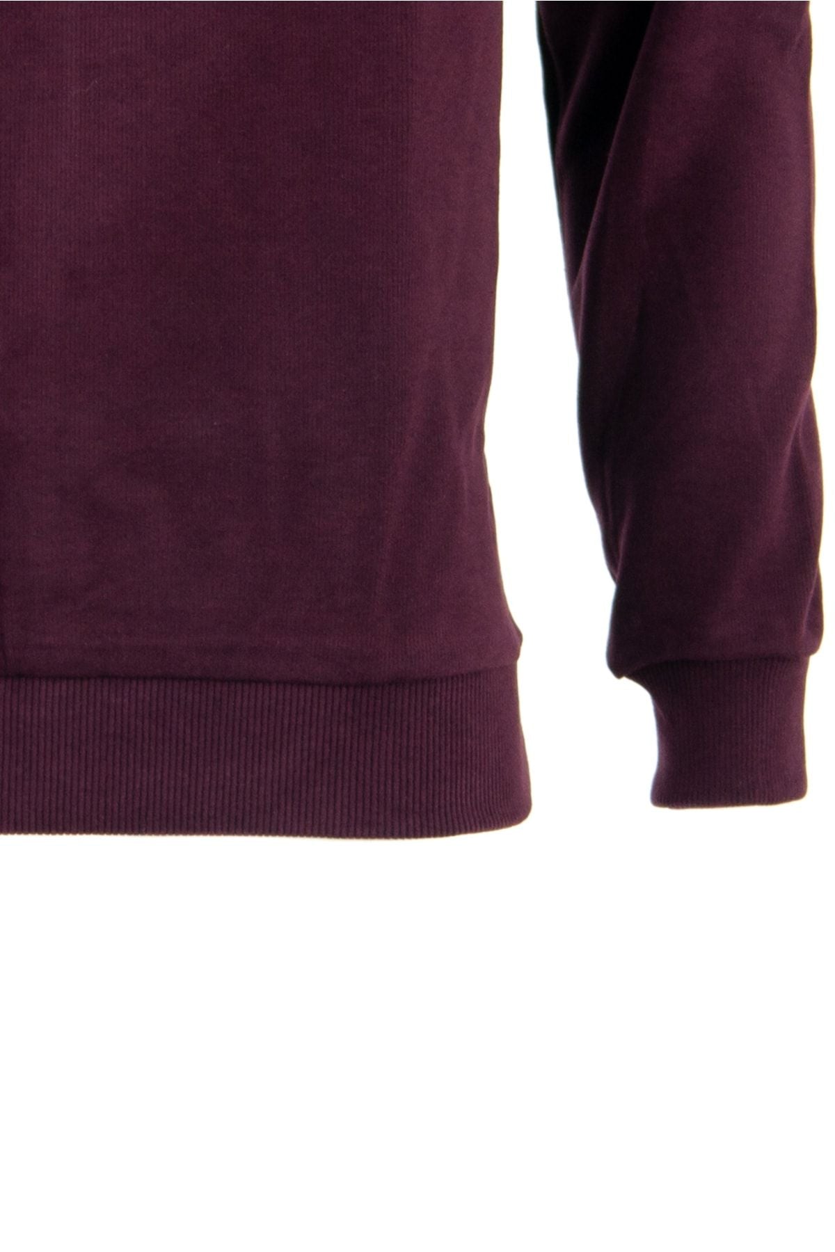 Erkek Kışlık Bisiklet Yaka Armalı Uzun Kollu Rahat Kesim Likralı Pamuklu Dokuma Sweatshirt