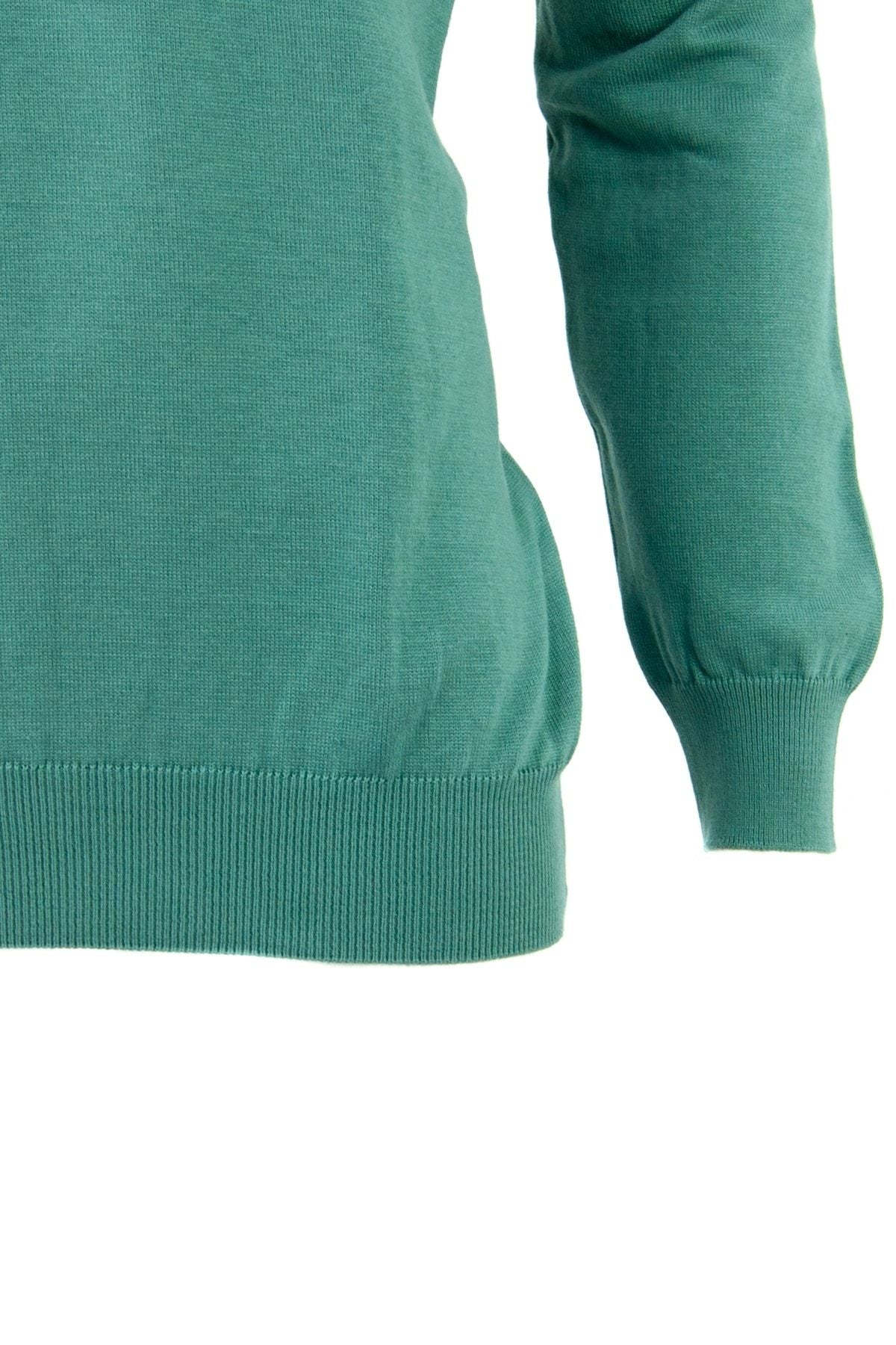 Erkek Kışlık Bisiklet Yaka Uzun Kollu Düz Renk Rahat Kesim Pamuklu Dokuma Triko Kazak