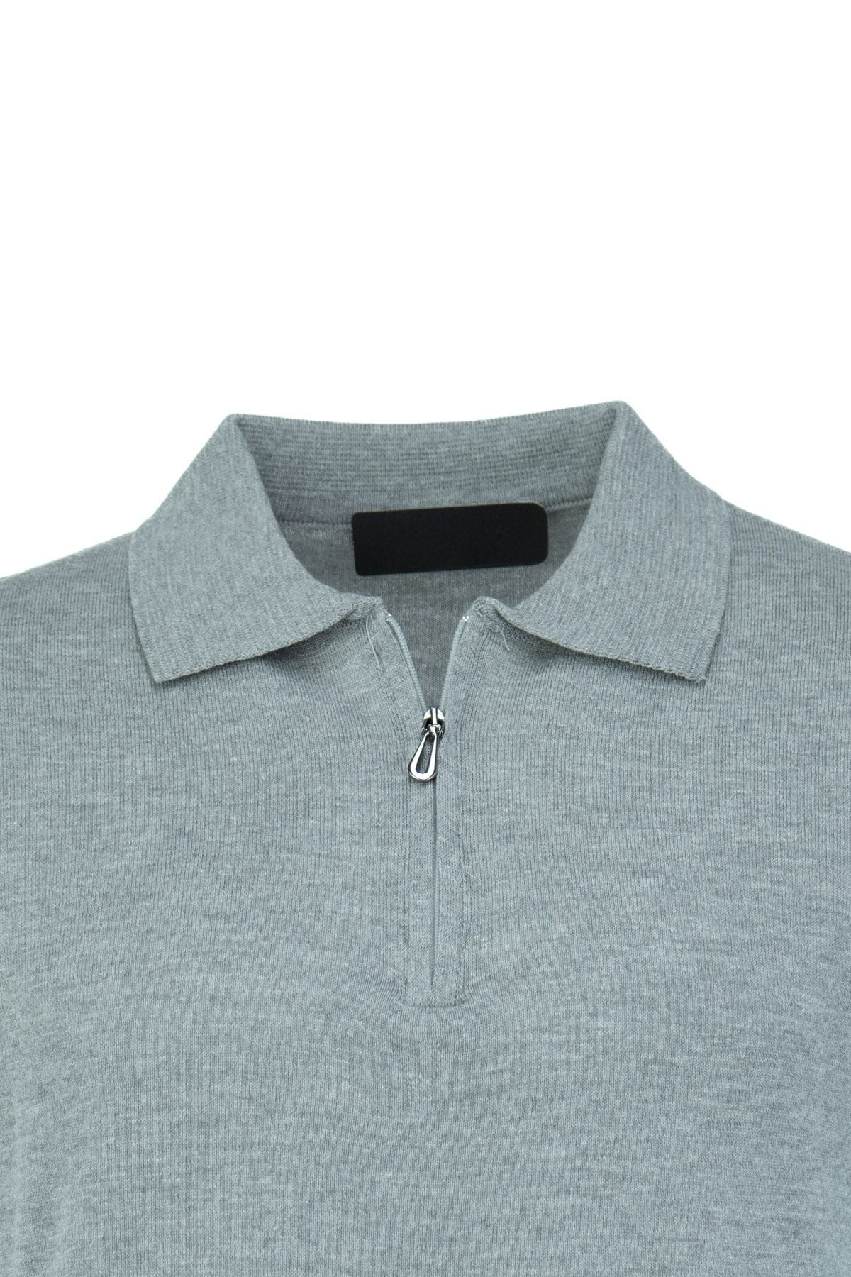 Erkek Polo Yaka Düz Renk Cepsiz Kısa Kol Tam Kalıp Premium Pamuklu Dokuma ince Triko T-Shirt