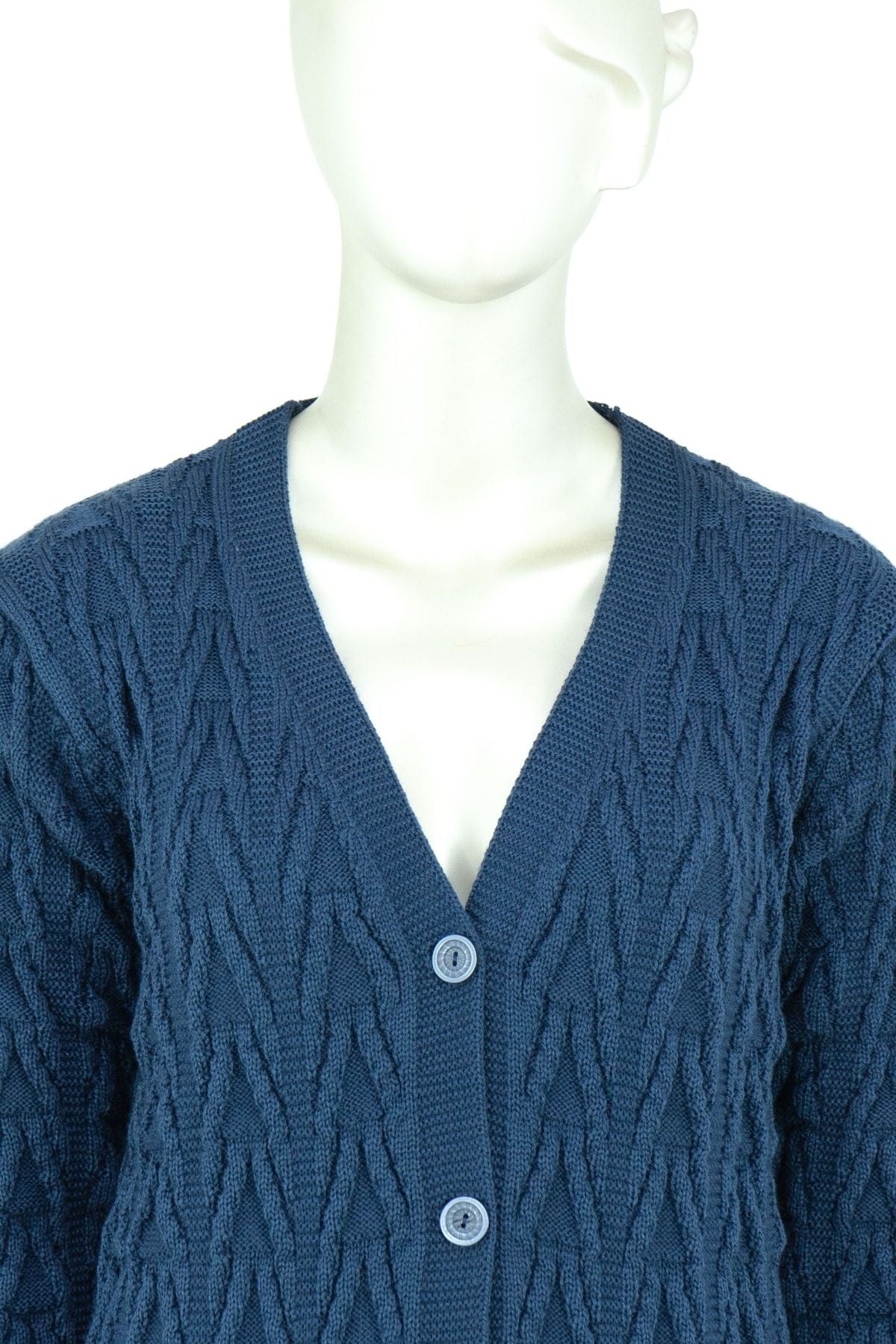 Kadın Kışlık Önden Düğmeli Uzun Kollu Çift Cepli Likralı Pamuklu Triko Dokuma Anne Hırka