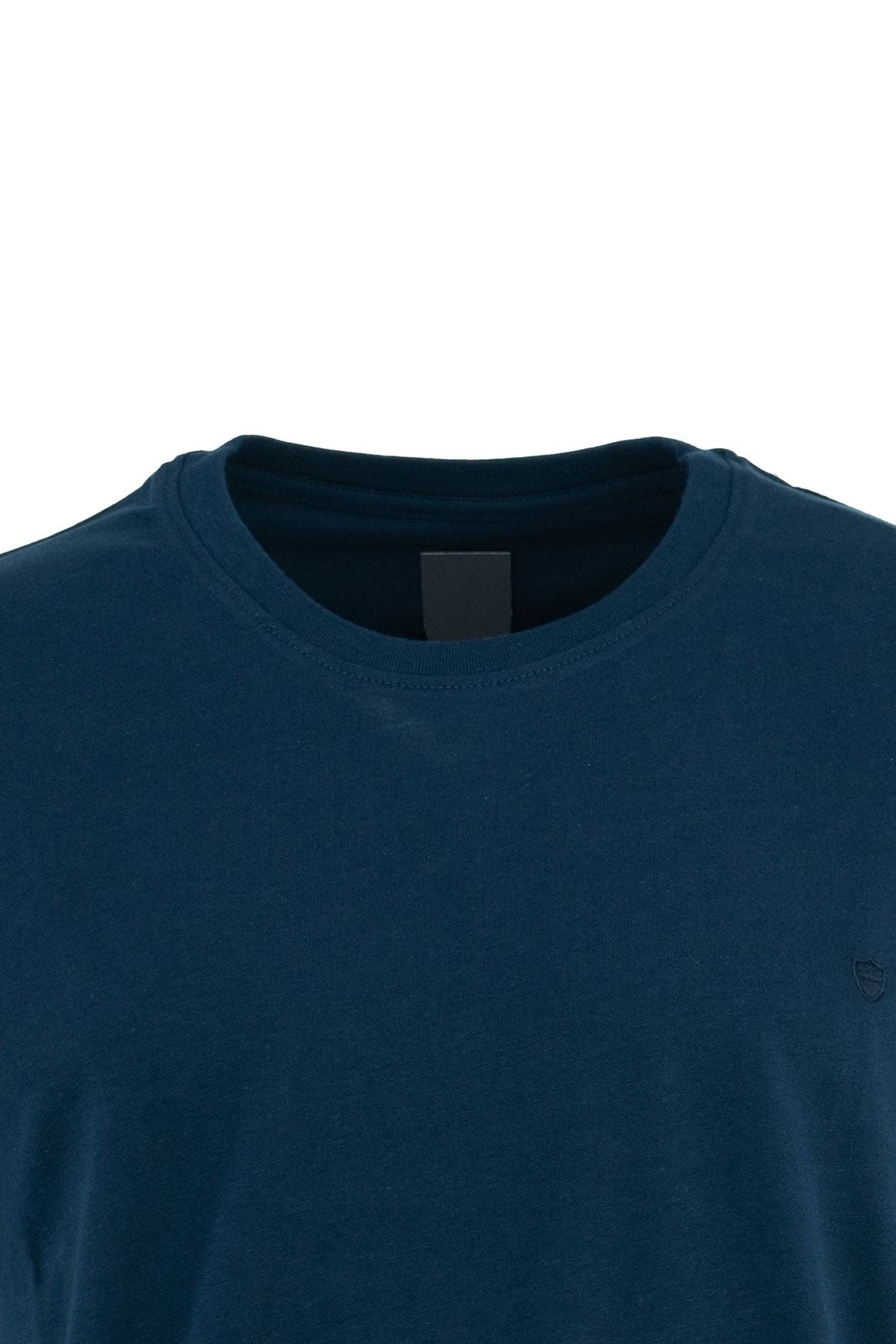 Erkek Sıfır Yaka Armalı Kısa Kollu Düz Renk Normal Kesim Premium %100 Pamuk Kumaş Tişört