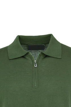 Erkek Polo Yaka Düz Renk Cepsiz Kısa Kol Tam Kalıp Premium Pamuklu Dokuma ince Triko T-Shirt