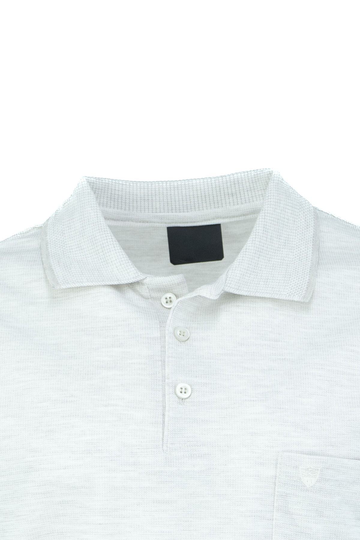 Erkek Polo Yaka Şık Kırçıl Desenli Cepli Kısa Kollu Tam Kalıp Premium Pamuklu Kumaş T-Shirt