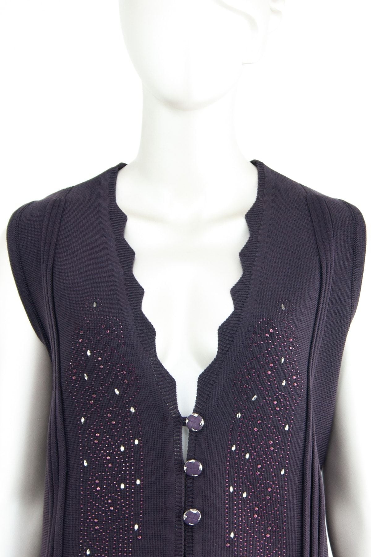 Kadın Anne Yelek Triko Kışlık Modern Üç Düğmeli Taşlı Işlemeli Likralı Yünlü Kumaş