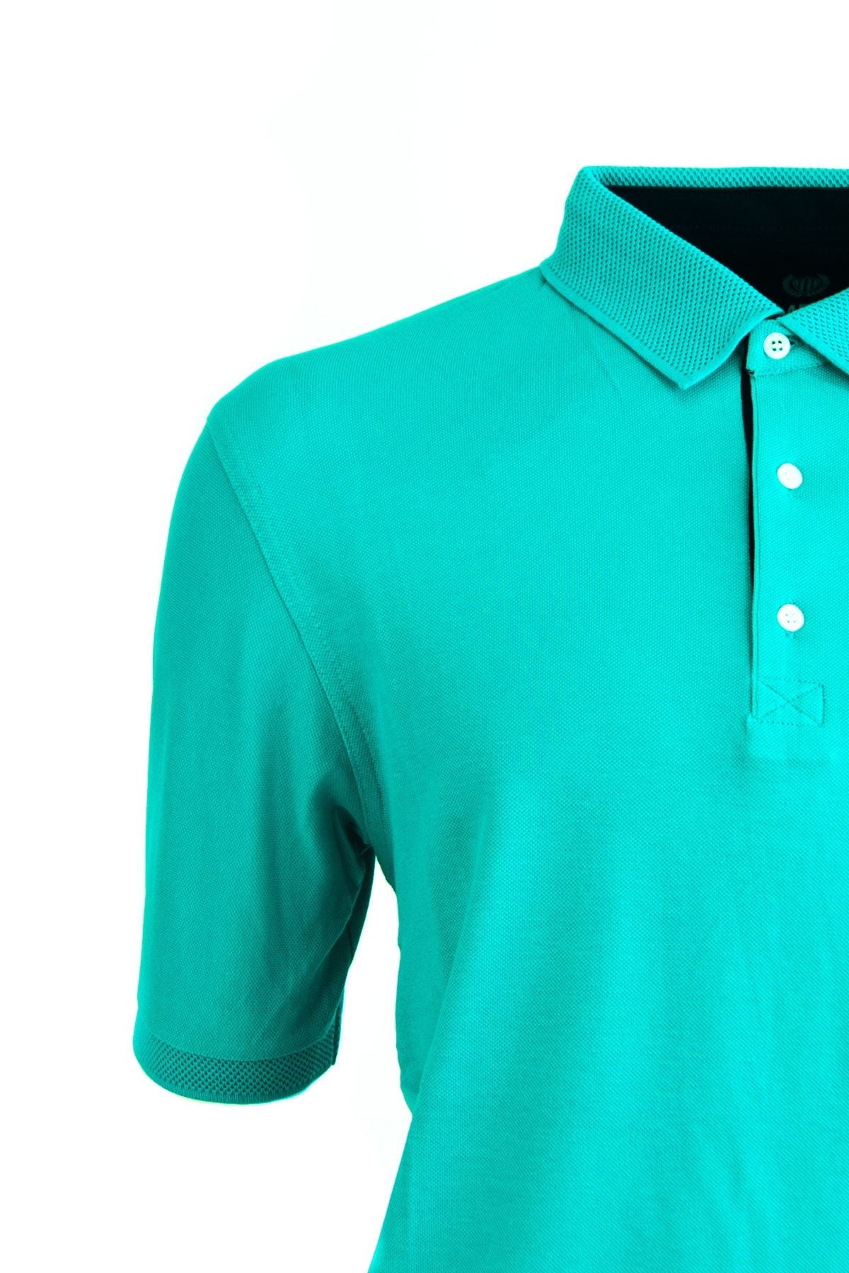 Erkek Turkuvaz Polo Yaka Kısa Kollu T-shirt Cepsiz Slim Fit Lacos Kumaş
