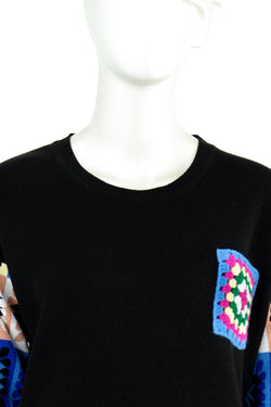 Kadın Kışlık Etnik Motifli Yuvarlak Yakalı Uzun Kollu Likralı Dokuma Triko Yeni Moda Tunik