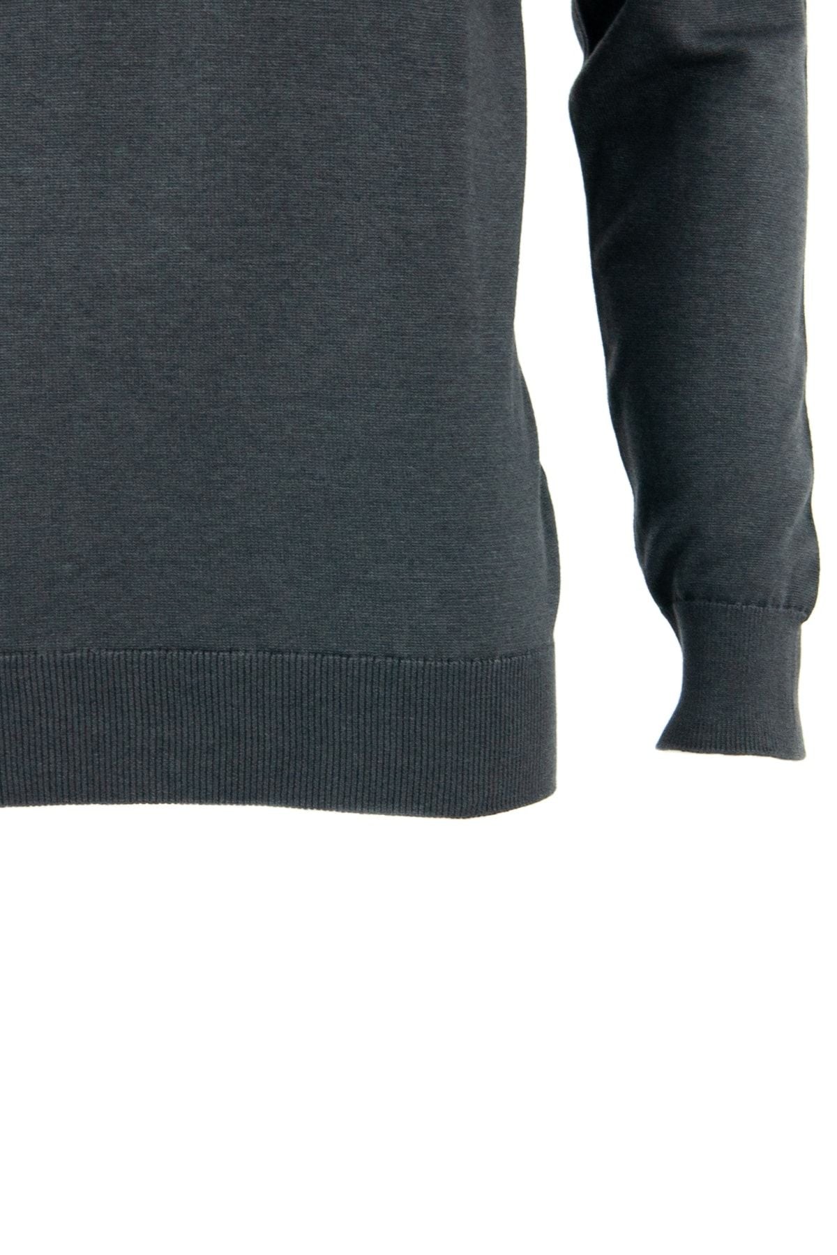 Erkek Kışlık Doğal Pamuklu Triko Ince Örme Yarım Balıkçı Yaka Kazak Klasik Model