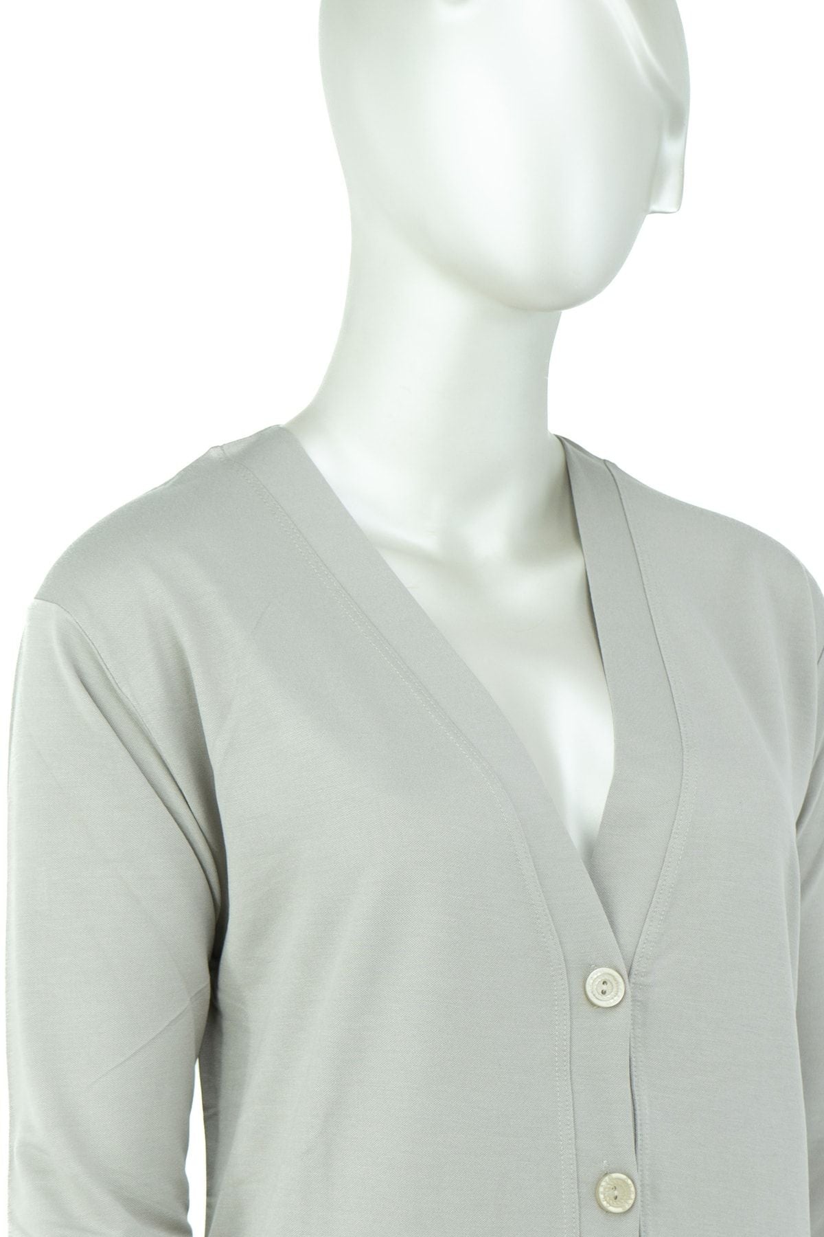 Kadın Düz Renk Rahat Kesim Uzun Kol Cepli Büyük Beden Likrasız Glorya Penye Kumaş Anne Hırka