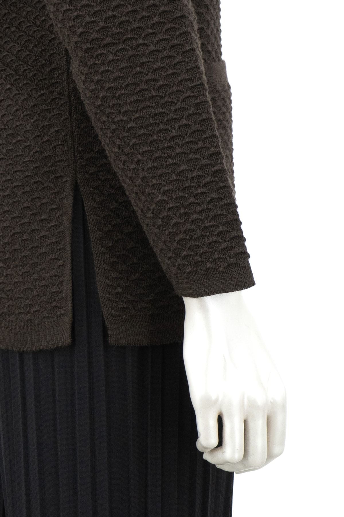 Kadın Kışlık Şık Petek Modelli Önü Düğmeli Cepli Tam Kalıp Likralı Dokuma Klasik Anne Hırka