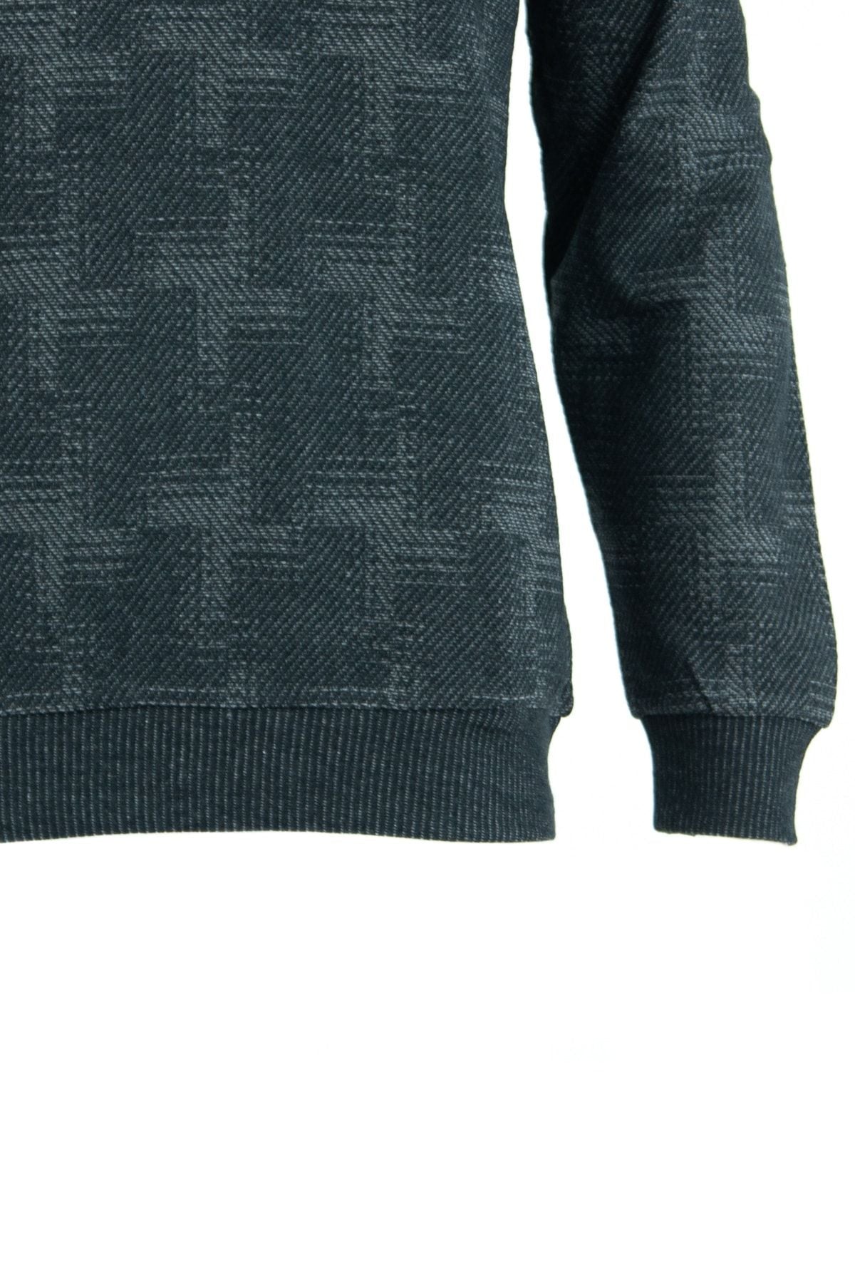 Erkek Mevsimlik Yuvarlak Yaka Uzun Kollu Rahat Kesim Jakarlı Pamuklu Dokuma Ince Kazak