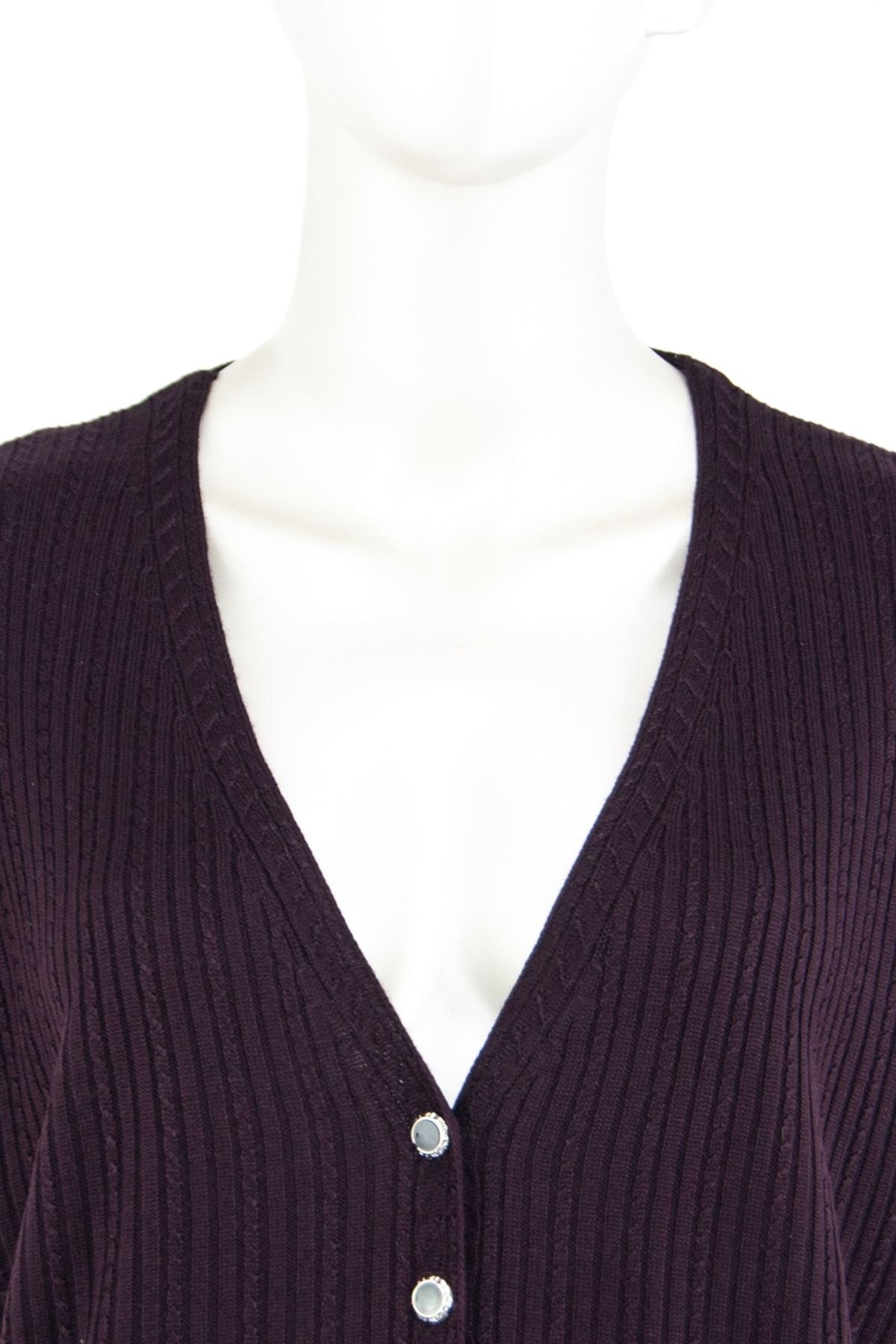 Kadın Desenli Önü Üç Düğmeli Çift Cepli Normal Kesim Likralı Merserize Dokuma Anne Yelek