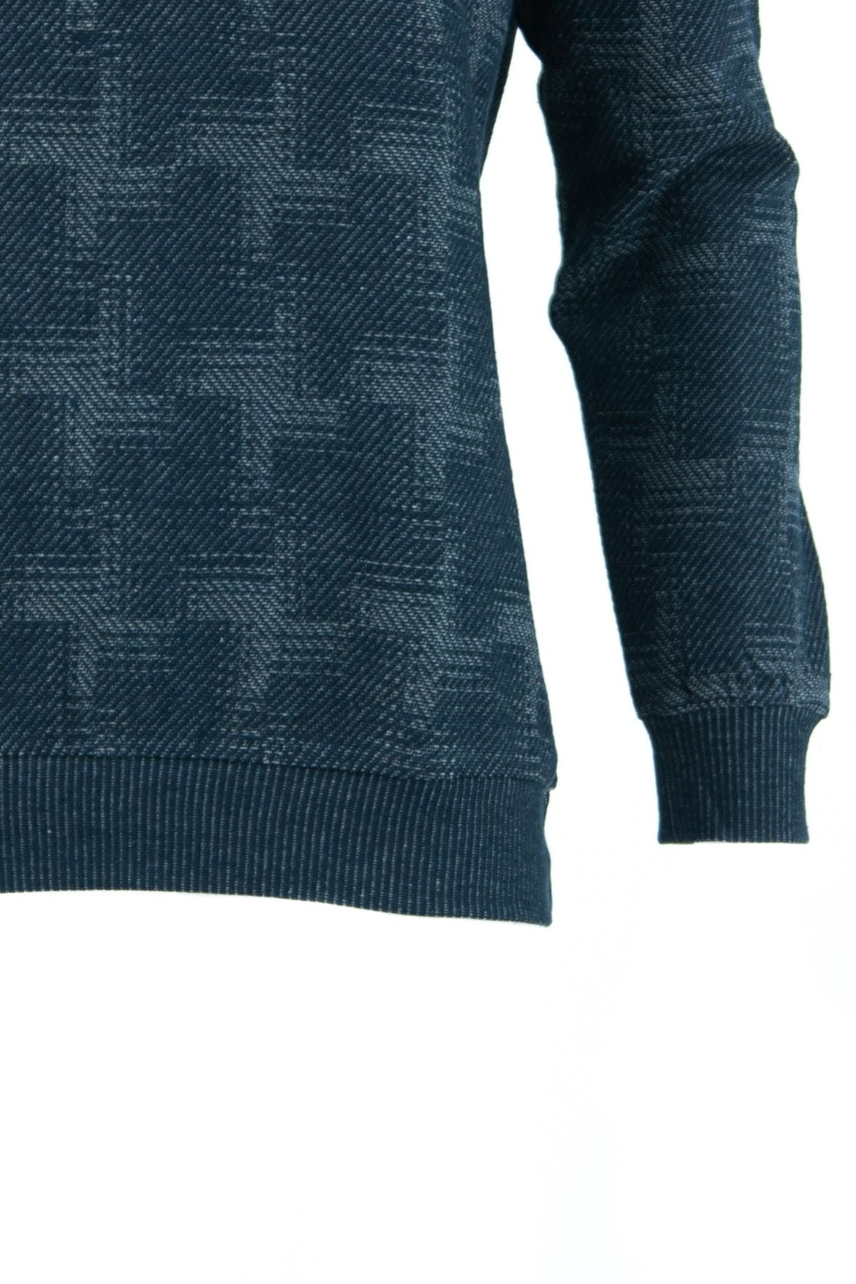 Erkek Mevsimlik Yuvarlak Yaka Uzun Kollu Rahat Kesim Jakarlı Pamuklu Dokuma Ince Kazak