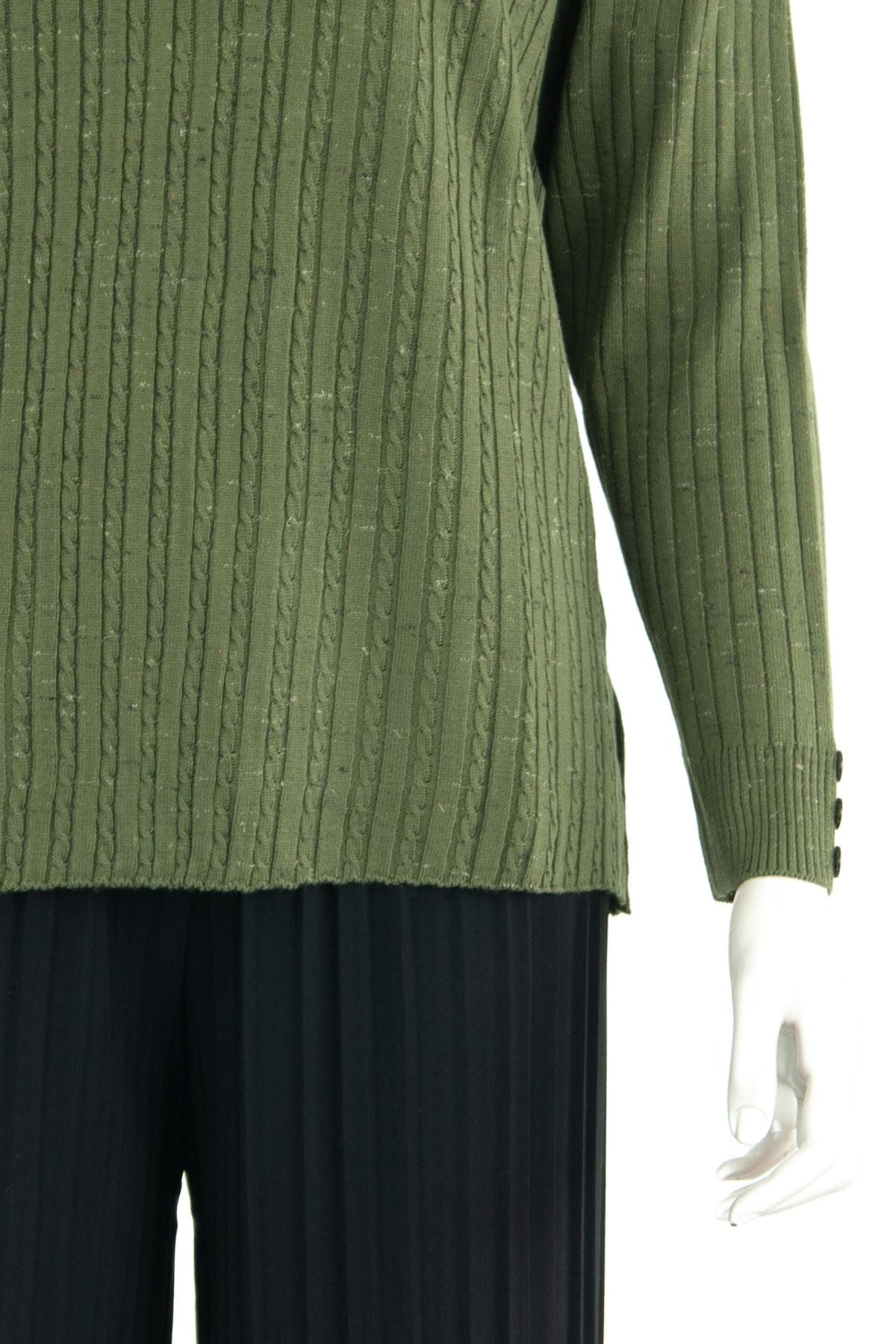 Kadın Kışlık Simetri V Yaka Desenli Uzun Kol Likralı Dokuma Triko Ince Anne Kazak